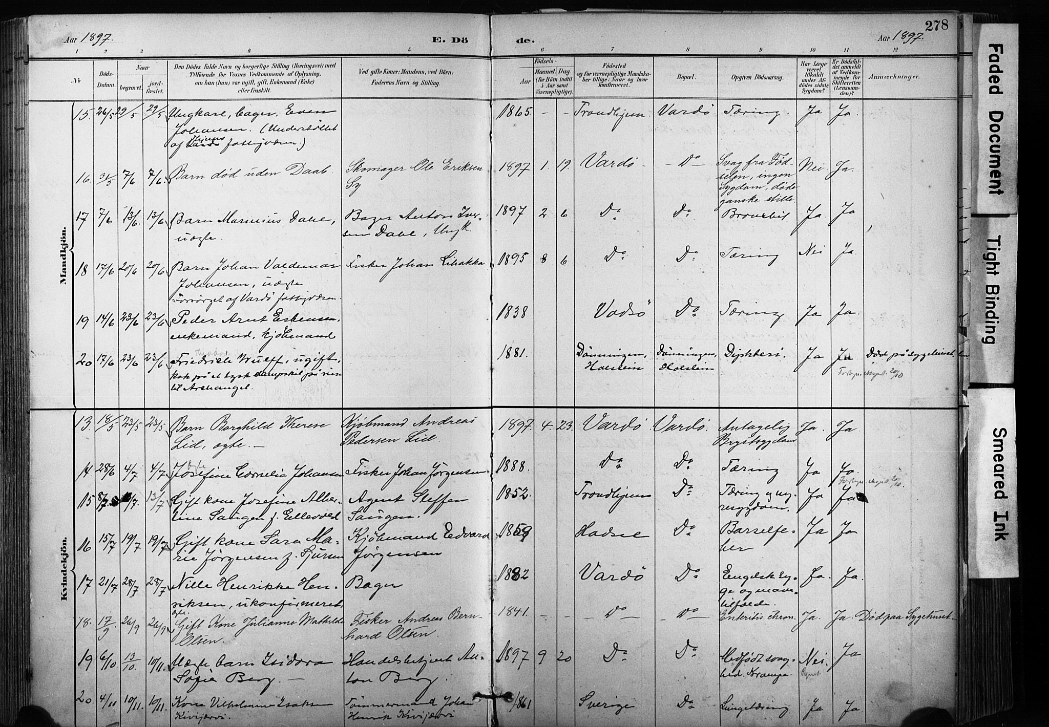 Vardø sokneprestkontor, SATØ/S-1332/H/Ha/L0010kirke: Parish register (official) no. 10, 1895-1907, p. 278