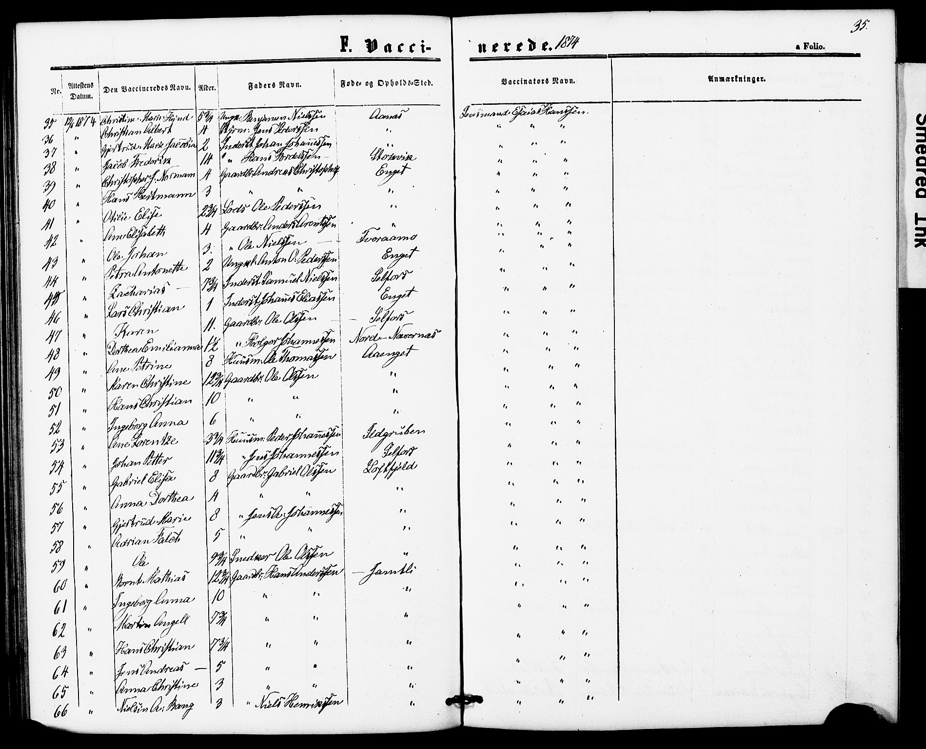Ministerialprotokoller, klokkerbøker og fødselsregistre - Nordland, SAT/A-1459/827/L0397: Parish register (official) no. 827A09, 1862-1876, p. 35