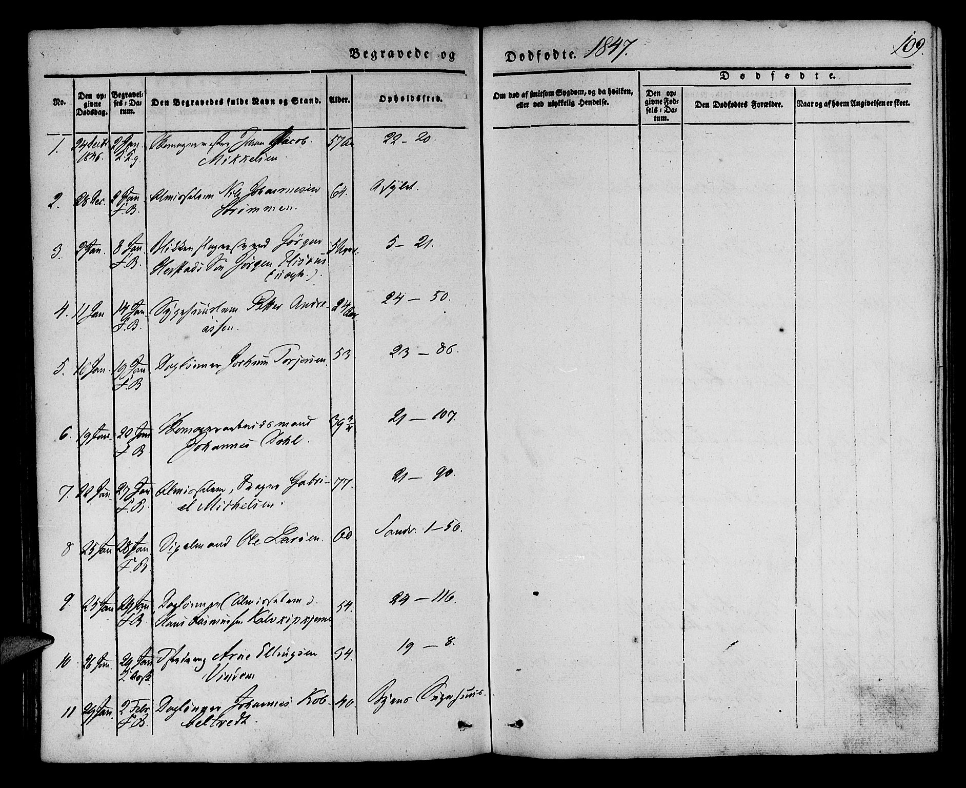 Korskirken sokneprestembete, SAB/A-76101/H/Haa/L0043: Parish register (official) no. E 1, 1834-1848, p. 109