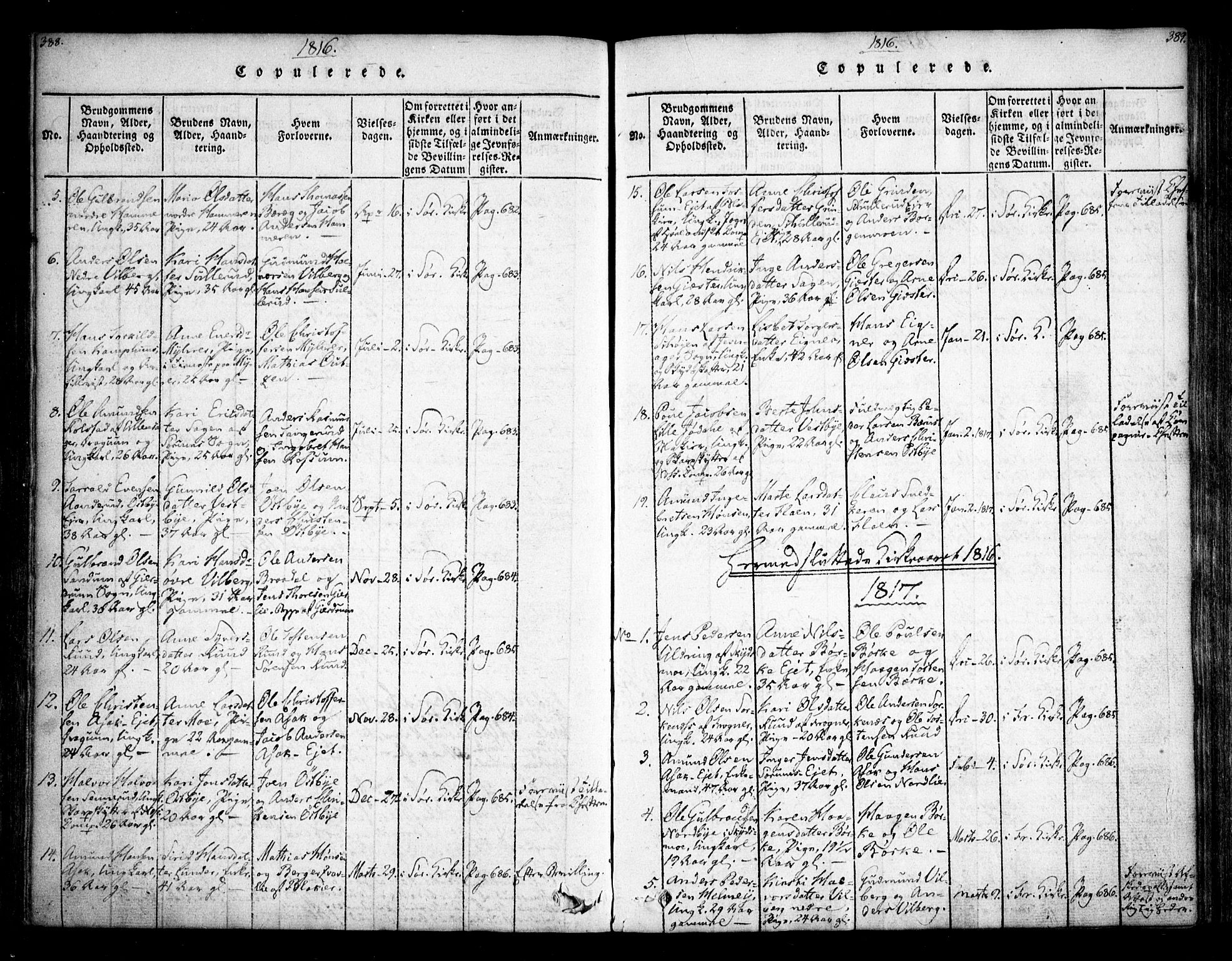 Sørum prestekontor Kirkebøker, SAO/A-10303/F/Fa/L0003: Parish register (official) no. I 3, 1814-1829, p. 388-389