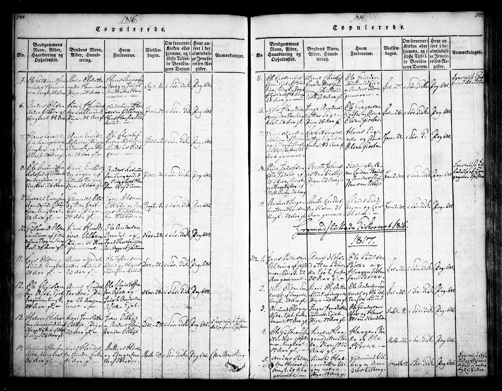 Sørum prestekontor Kirkebøker, AV/SAO-A-10303/F/Fa/L0003: Parish register (official) no. I 3, 1814-1829, p. 388-389