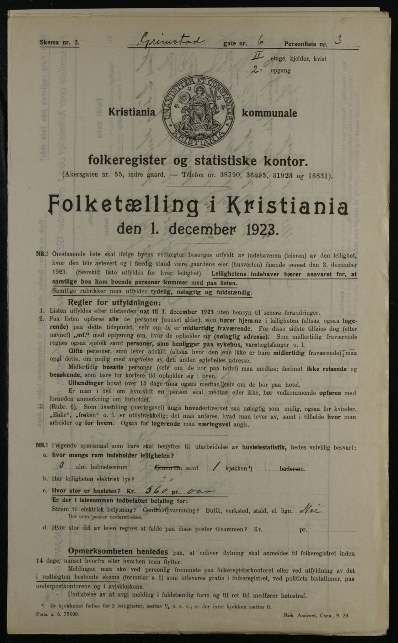 OBA, Municipal Census 1923 for Kristiania, 1923, p. 33835