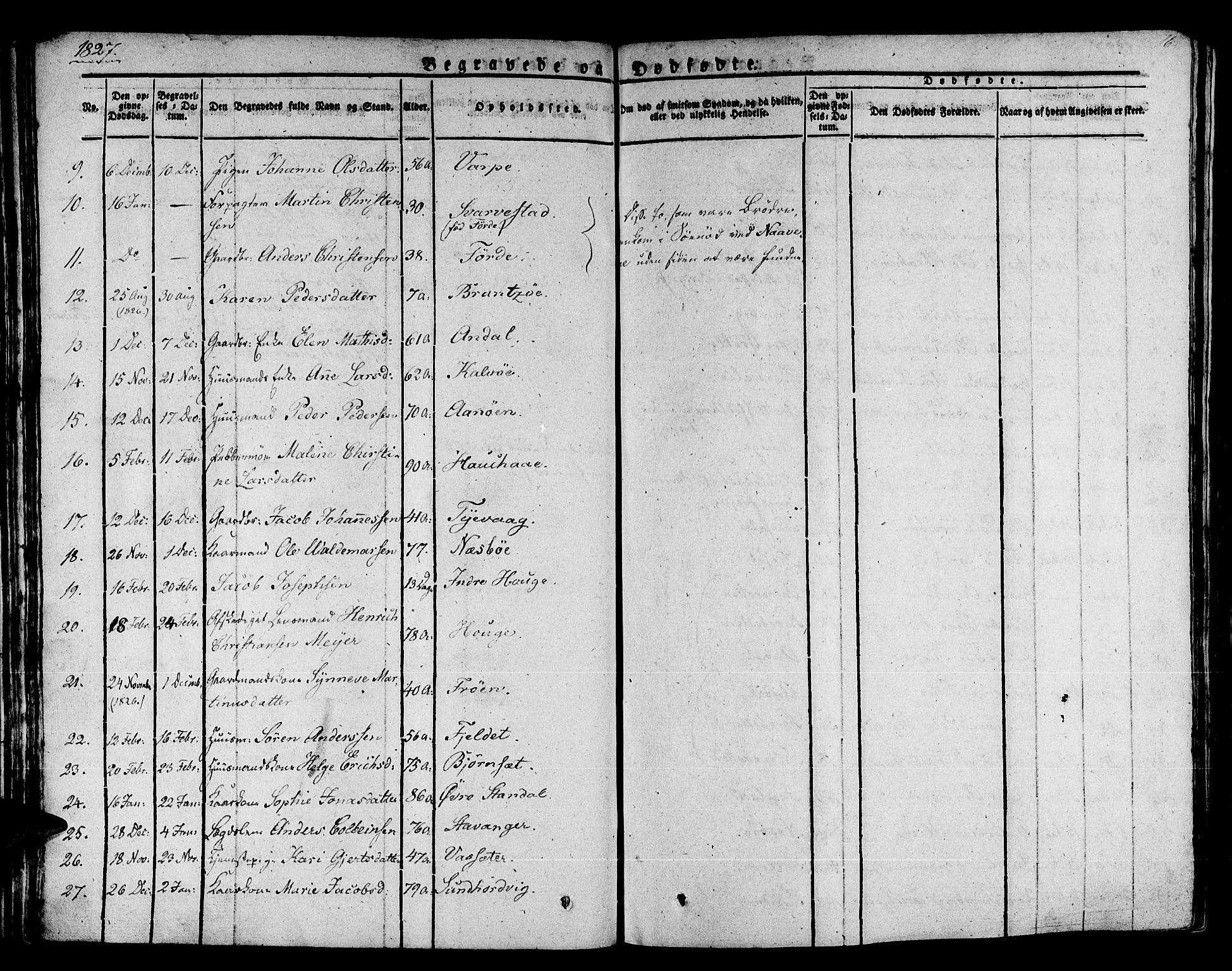 Kinn sokneprestembete, AV/SAB-A-80801/H/Haa/Haaa/L0004/0002: Parish register (official) no. A 4II, 1822-1840, p. 16