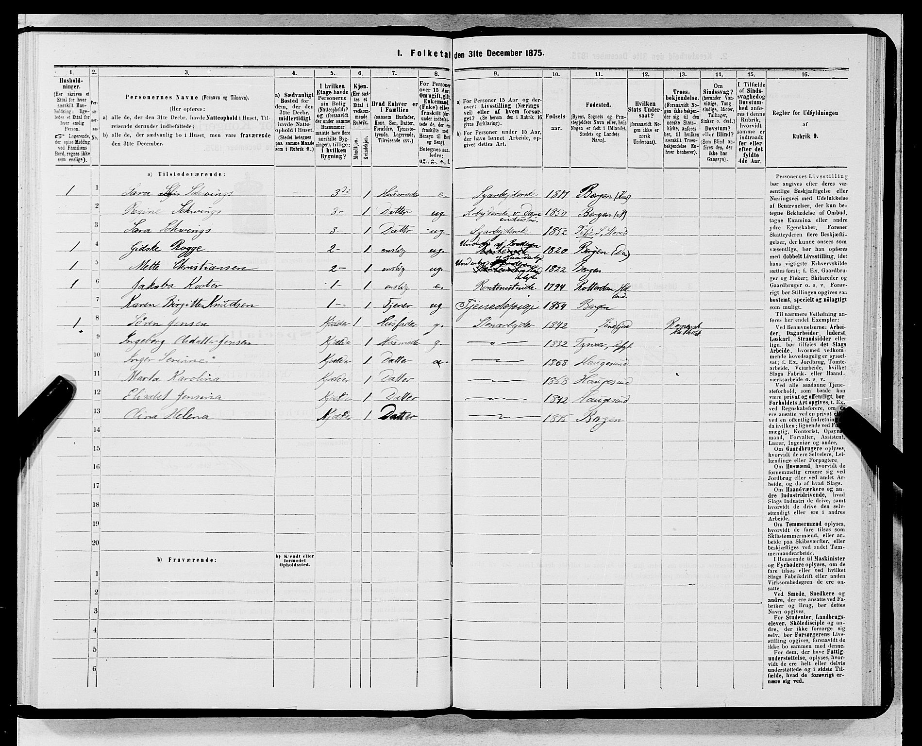 SAB, 1875 census for 1301 Bergen, 1875, p. 3690