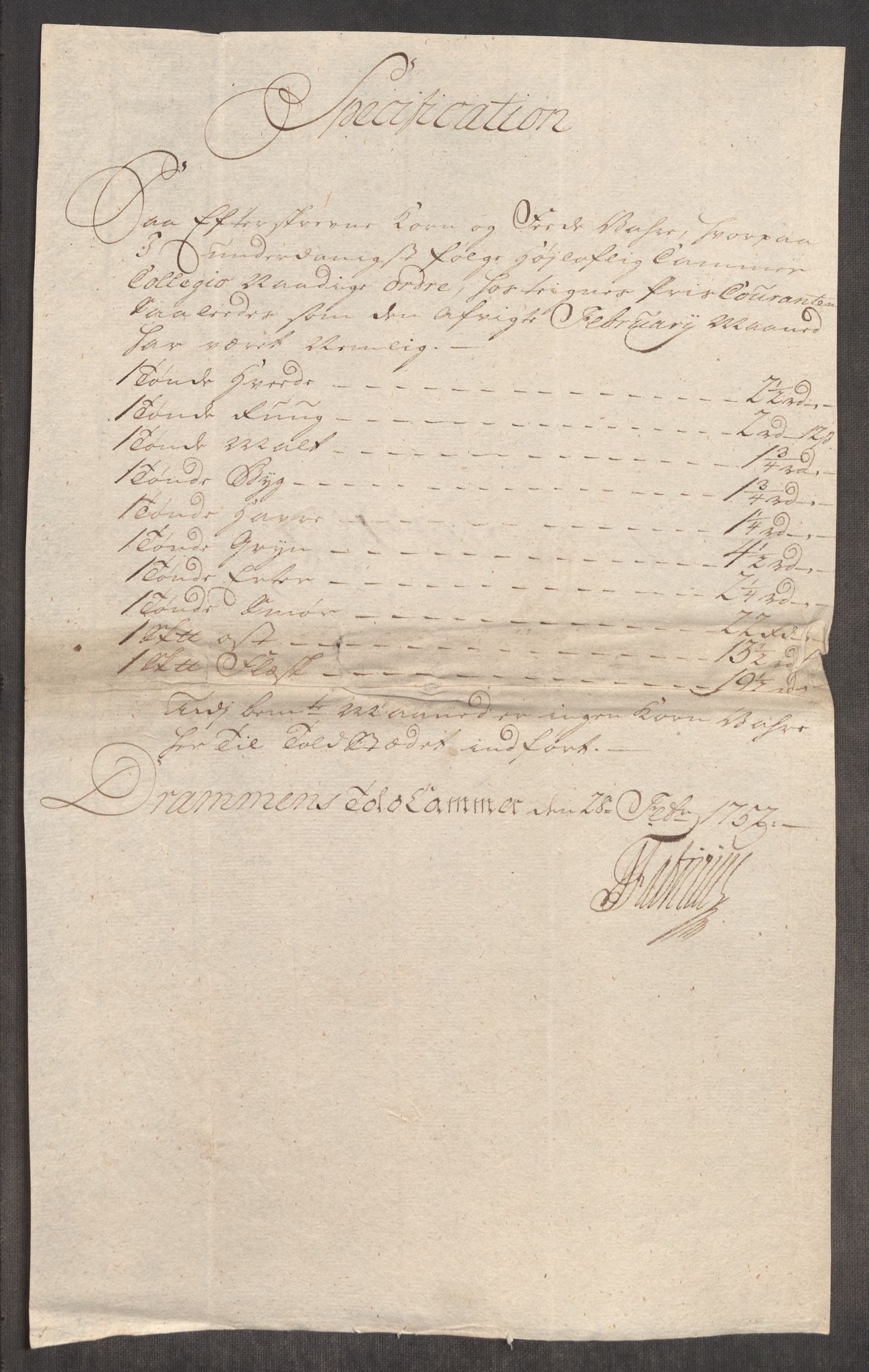 Rentekammeret inntil 1814, Realistisk ordnet avdeling, AV/RA-EA-4070/Oe/L0004: [Ø1]: Priskuranter, 1749-1752, p. 823
