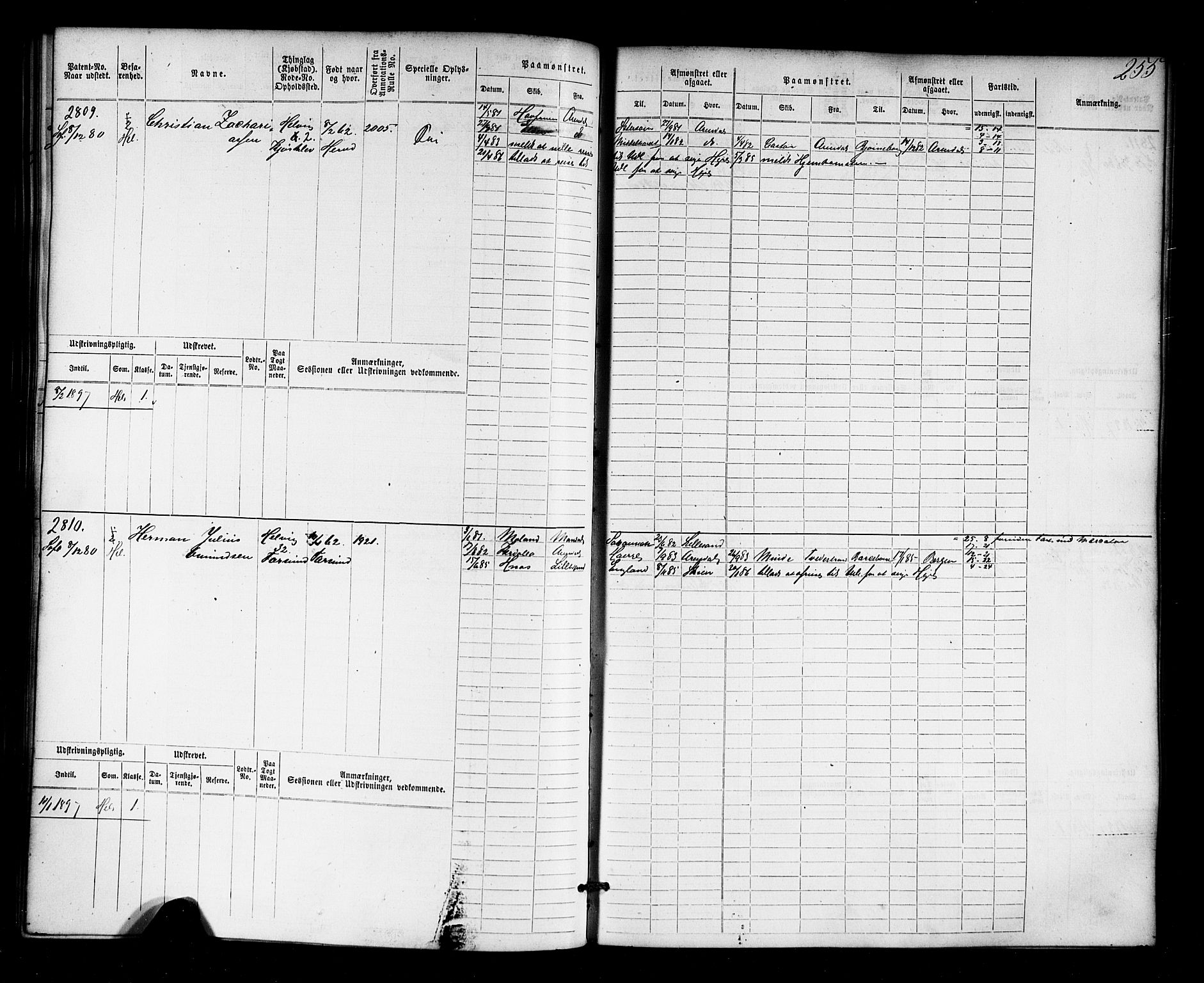 Farsund mønstringskrets, AV/SAK-2031-0017/F/Fb/L0018: Hovedrulle nr 2301-3066, Z-10, 1875-1914, p. 263