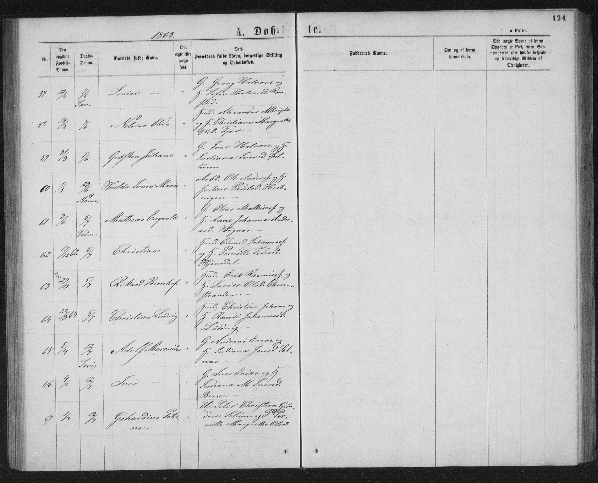 Ministerialprotokoller, klokkerbøker og fødselsregistre - Nord-Trøndelag, AV/SAT-A-1458/768/L0566: Parish register (official) no. 768A01, 1836-1865, p. 124