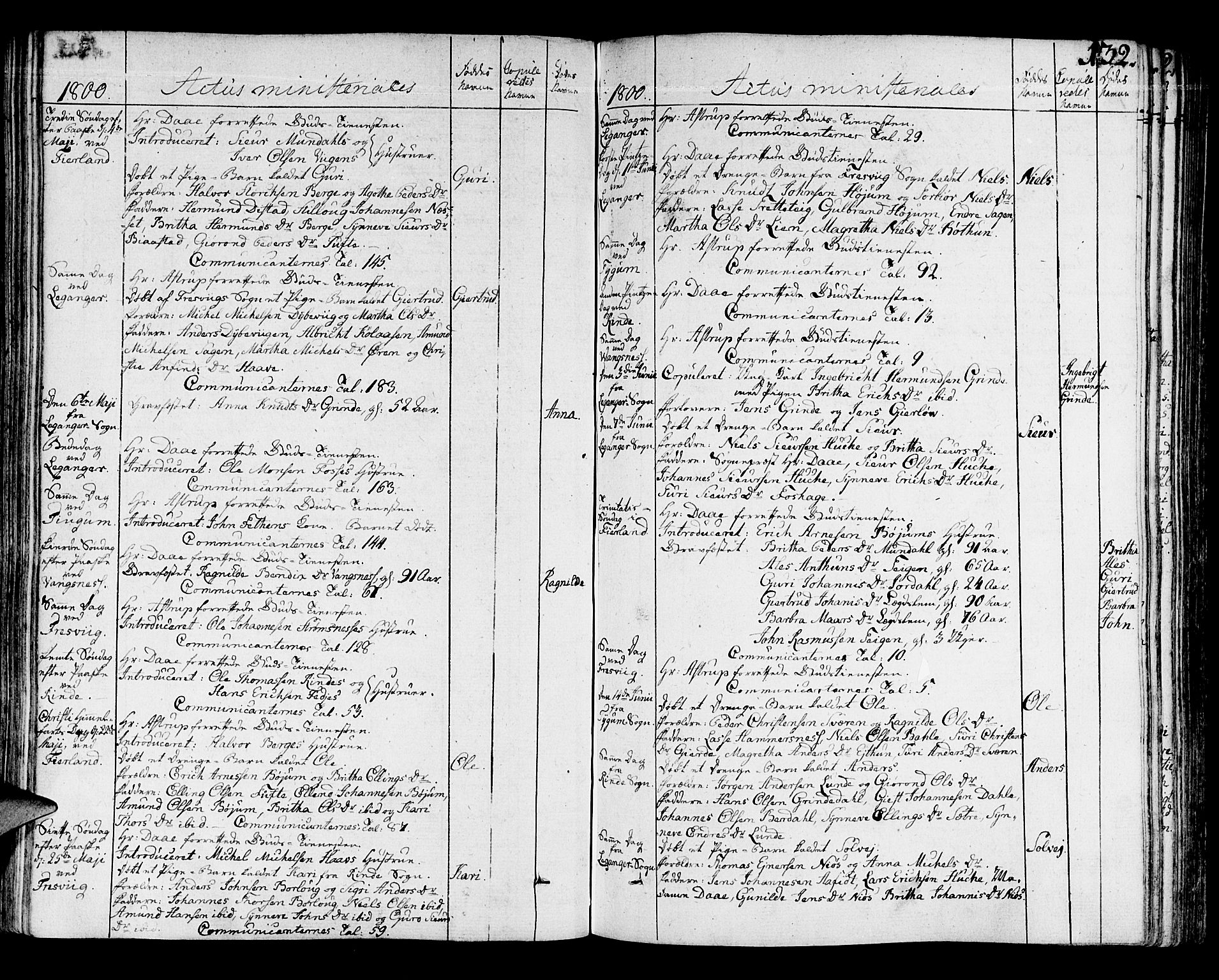 Leikanger sokneprestembete, AV/SAB-A-81001/H/Haa/Haaa/L0005: Parish register (official) no. A 5, 1792-1809, p. 132