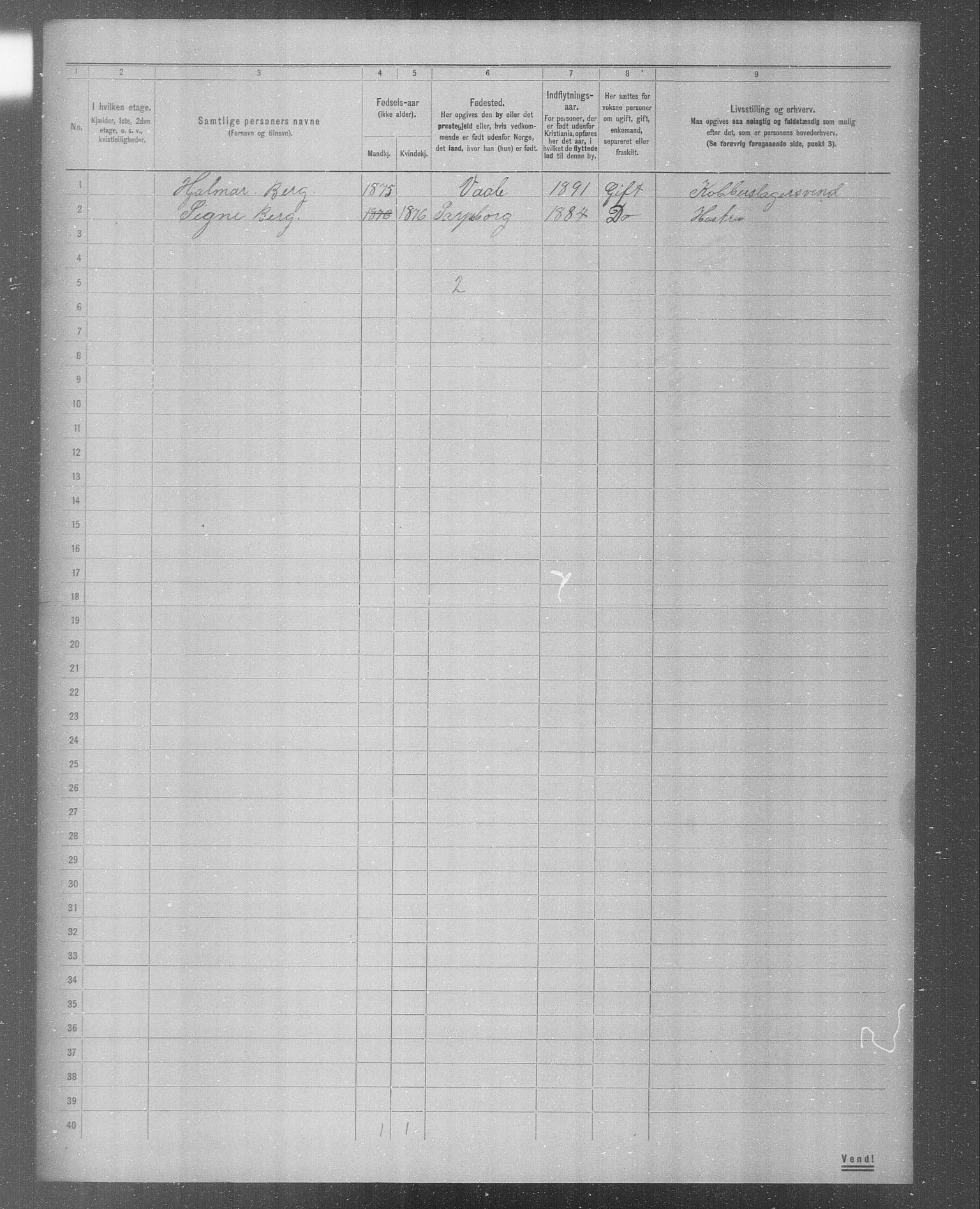 OBA, Municipal Census 1904 for Kristiania, 1904, p. 4082