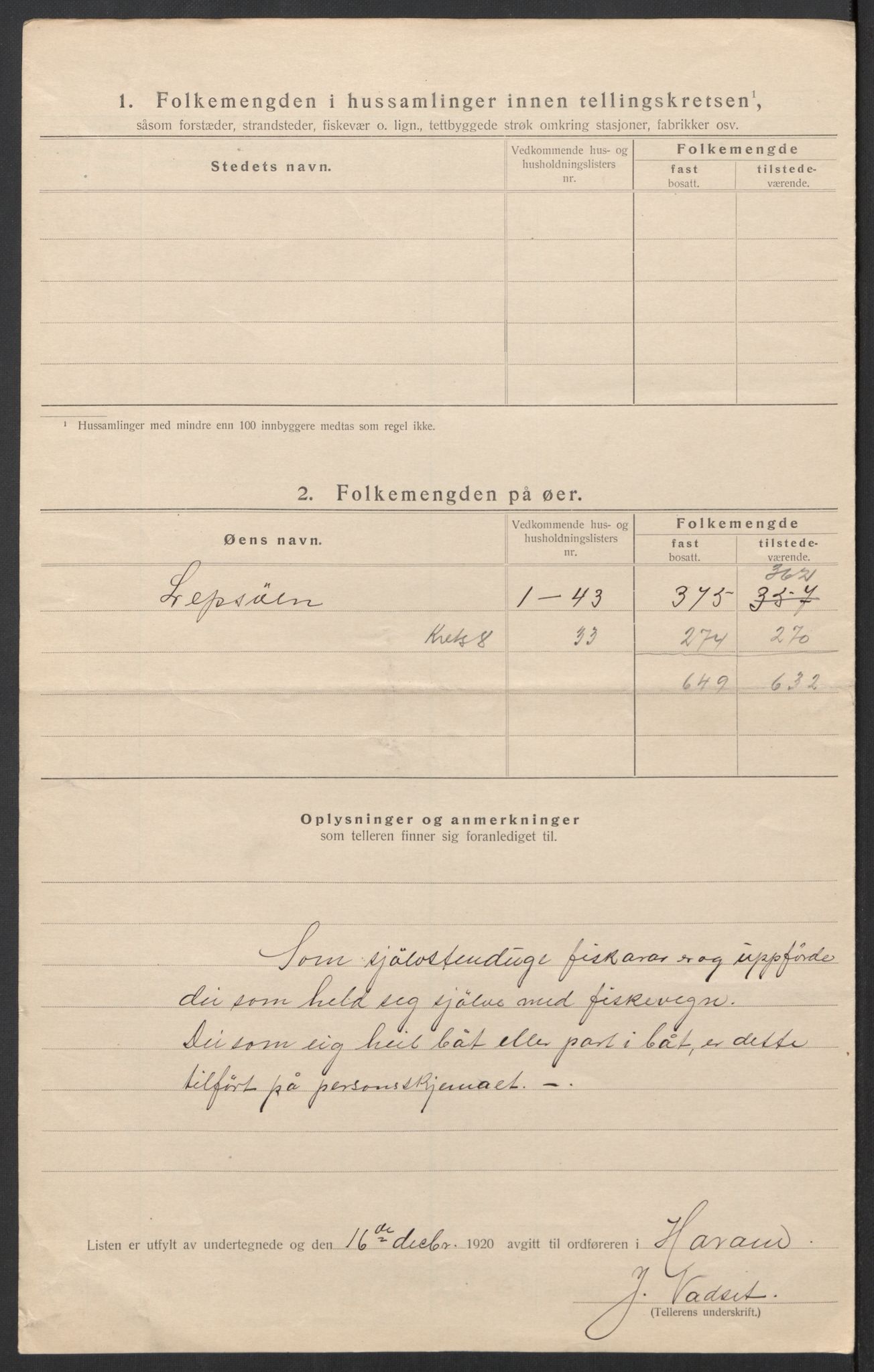 SAT, 1920 census for Haram, 1920, p. 26