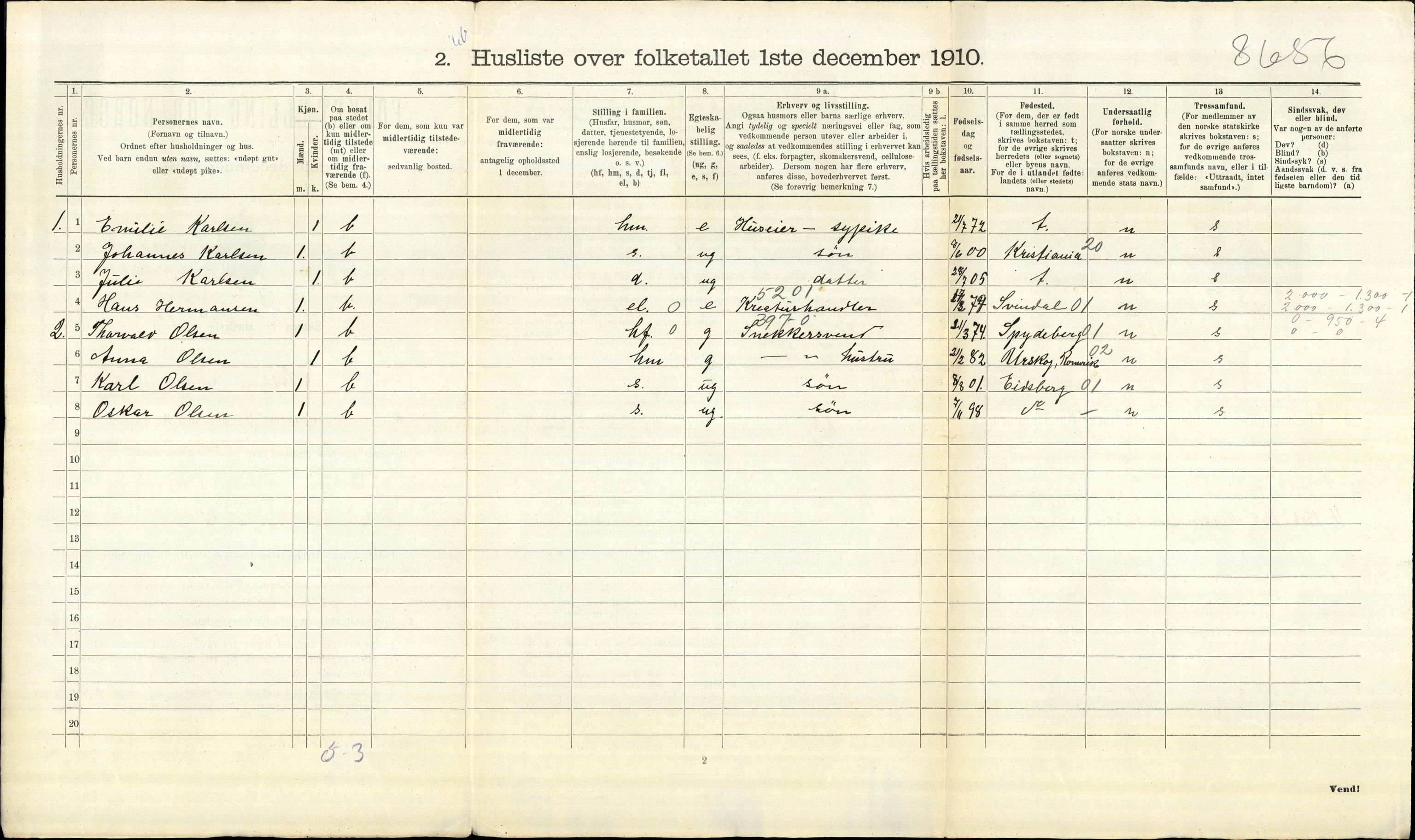 RA, 1910 census for Askim, 1910, p. 568