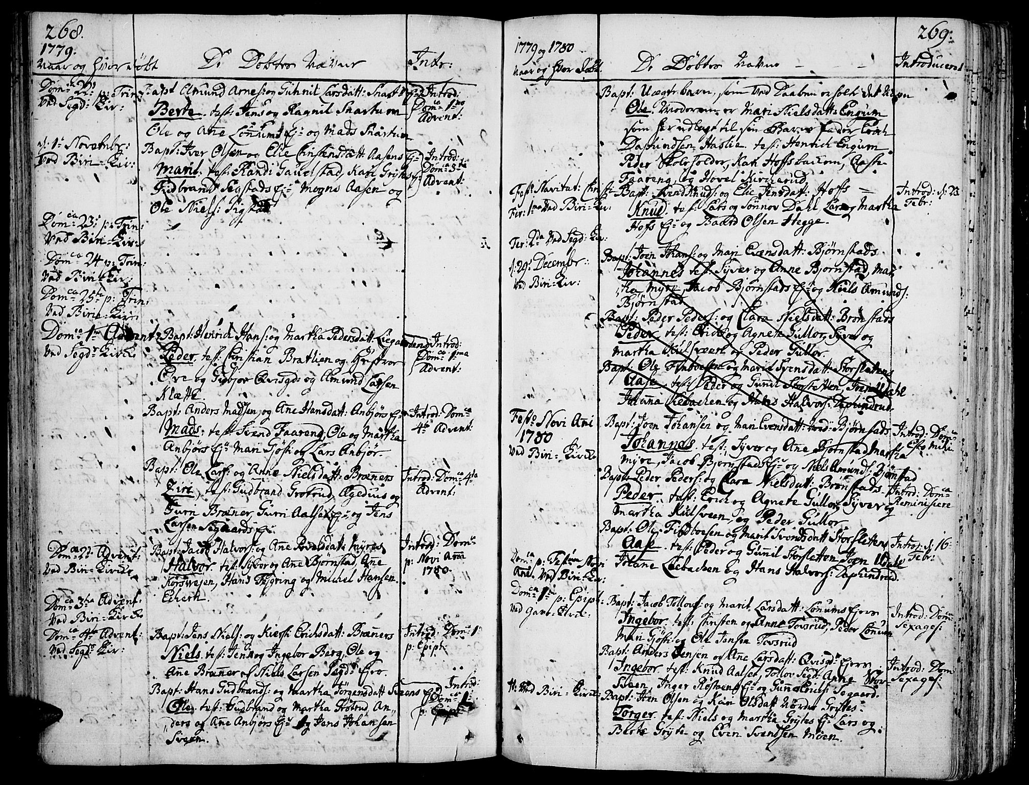 Biri prestekontor, SAH/PREST-096/H/Ha/Haa/L0002: Parish register (official) no. 2, 1754-1789, p. 268-269