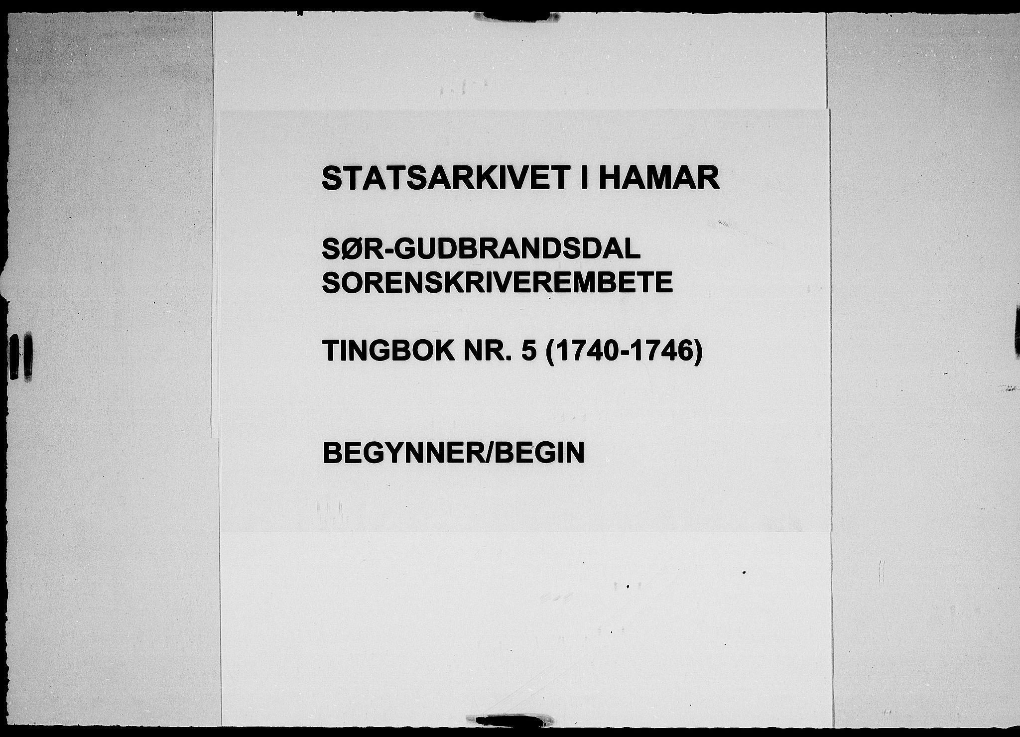 Sør-Gudbrandsdal tingrett, SAH/TING-004/G/Gb/Gba/L0005: Tingbok, 1740-1746