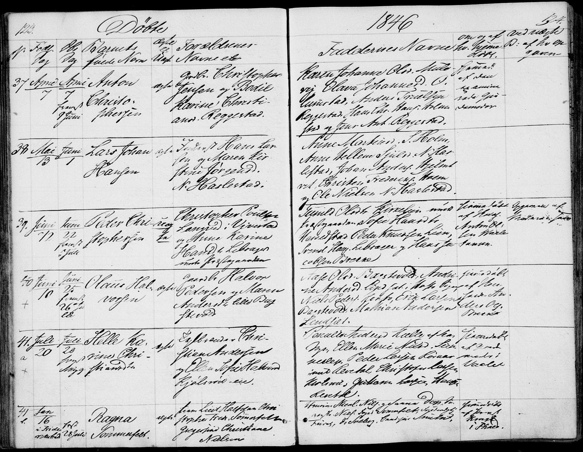 Våle kirkebøker, AV/SAKO-A-334/F/Fa/L0009a: Parish register (official) no. I 9A, 1839-1860, p. 123-124