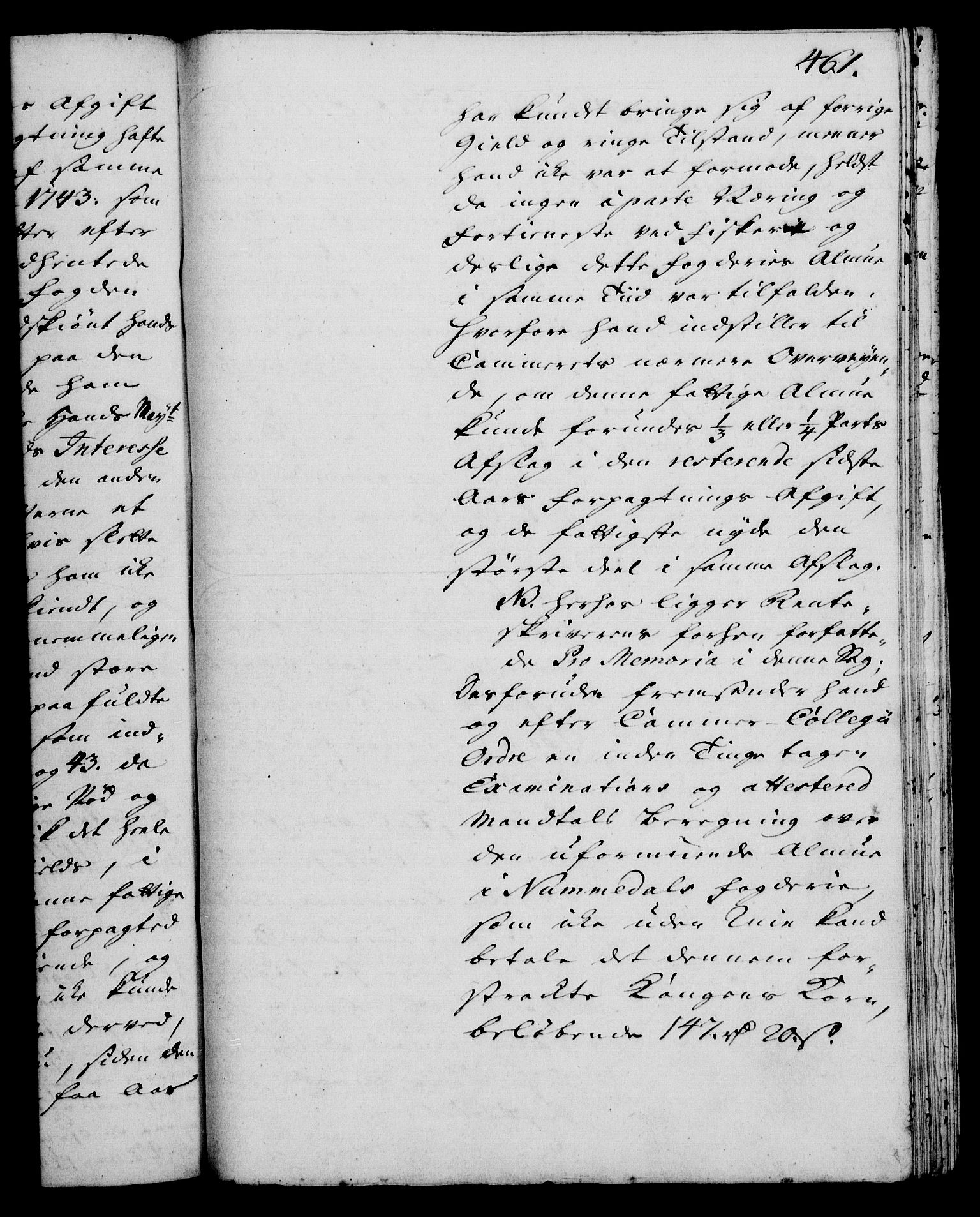 Rentekammeret, Kammerkanselliet, RA/EA-3111/G/Gh/Gha/L0028: Norsk ekstraktmemorialprotokoll (merket RK 53.73), 1746-1748, p. 461