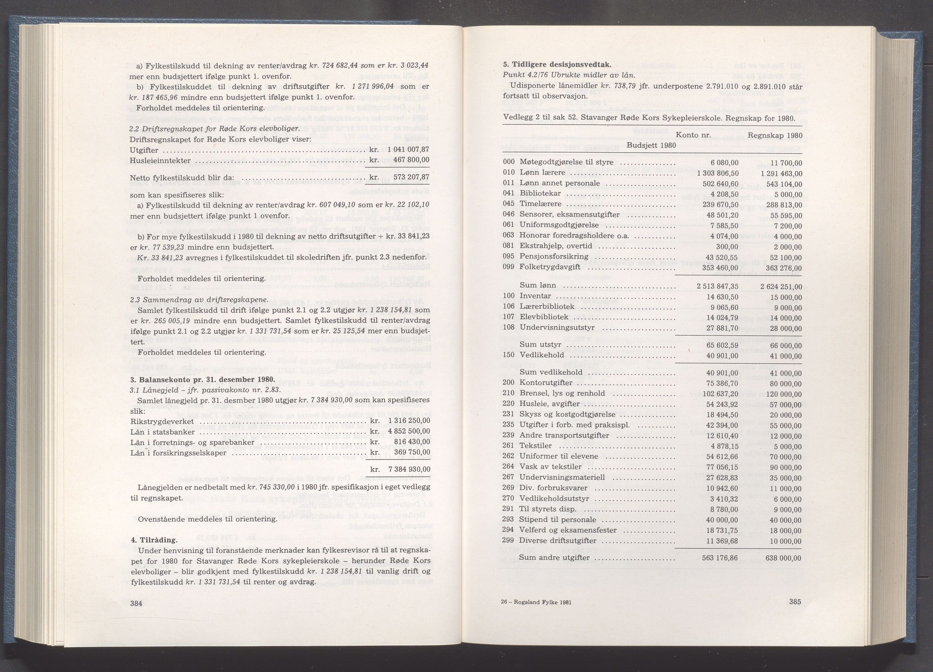 Rogaland fylkeskommune - Fylkesrådmannen , IKAR/A-900/A/Aa/Aaa/L0101: Møtebok , 1981, p. 384-385