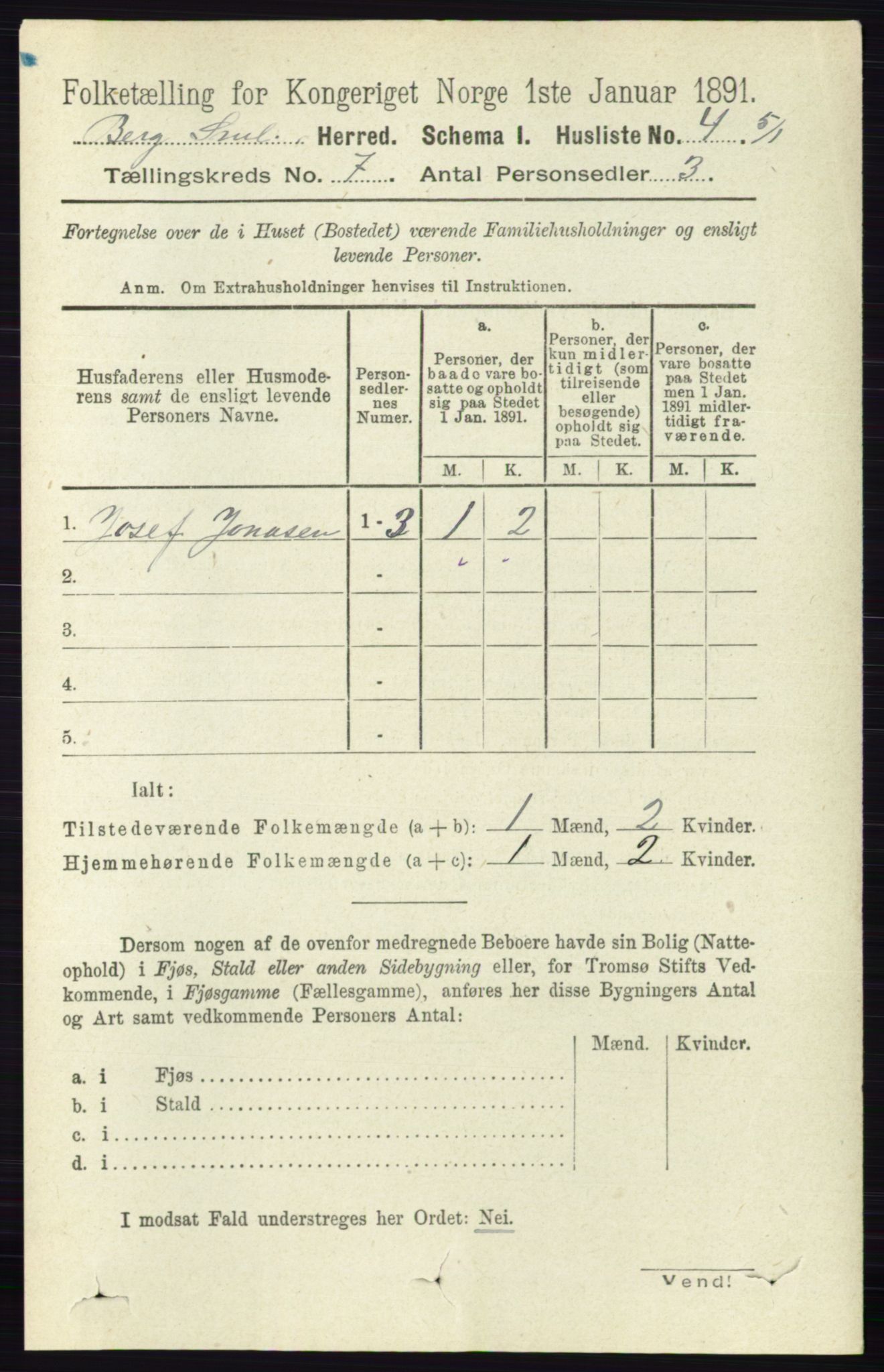 RA, 1891 census for 0116 Berg, 1891, p. 4906