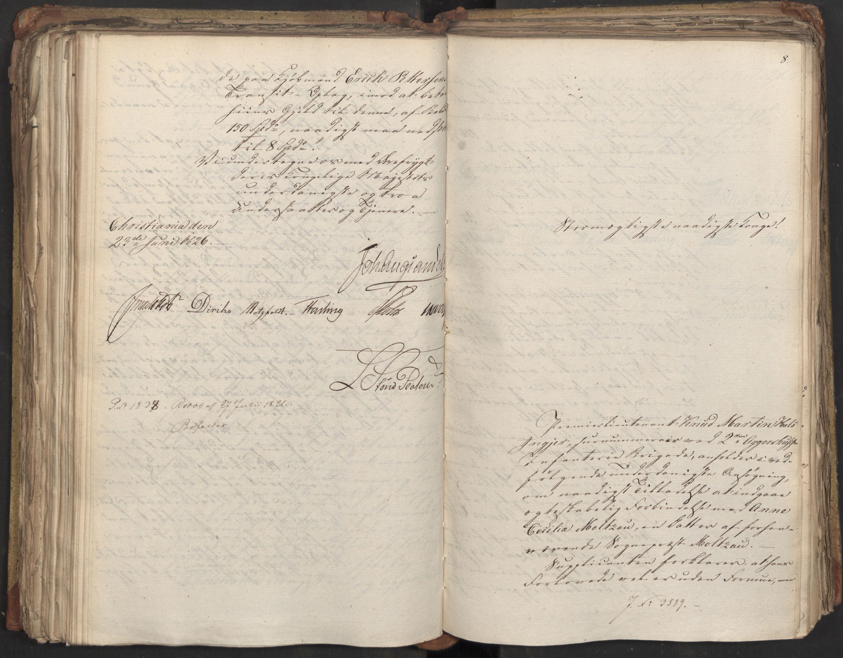 Statsrådsavdelingen i Stockholm, AV/RA-S-1003/D/Da/L0047: Regjeringsinnstillinger nr. 3501-3659, 1826, p. 252