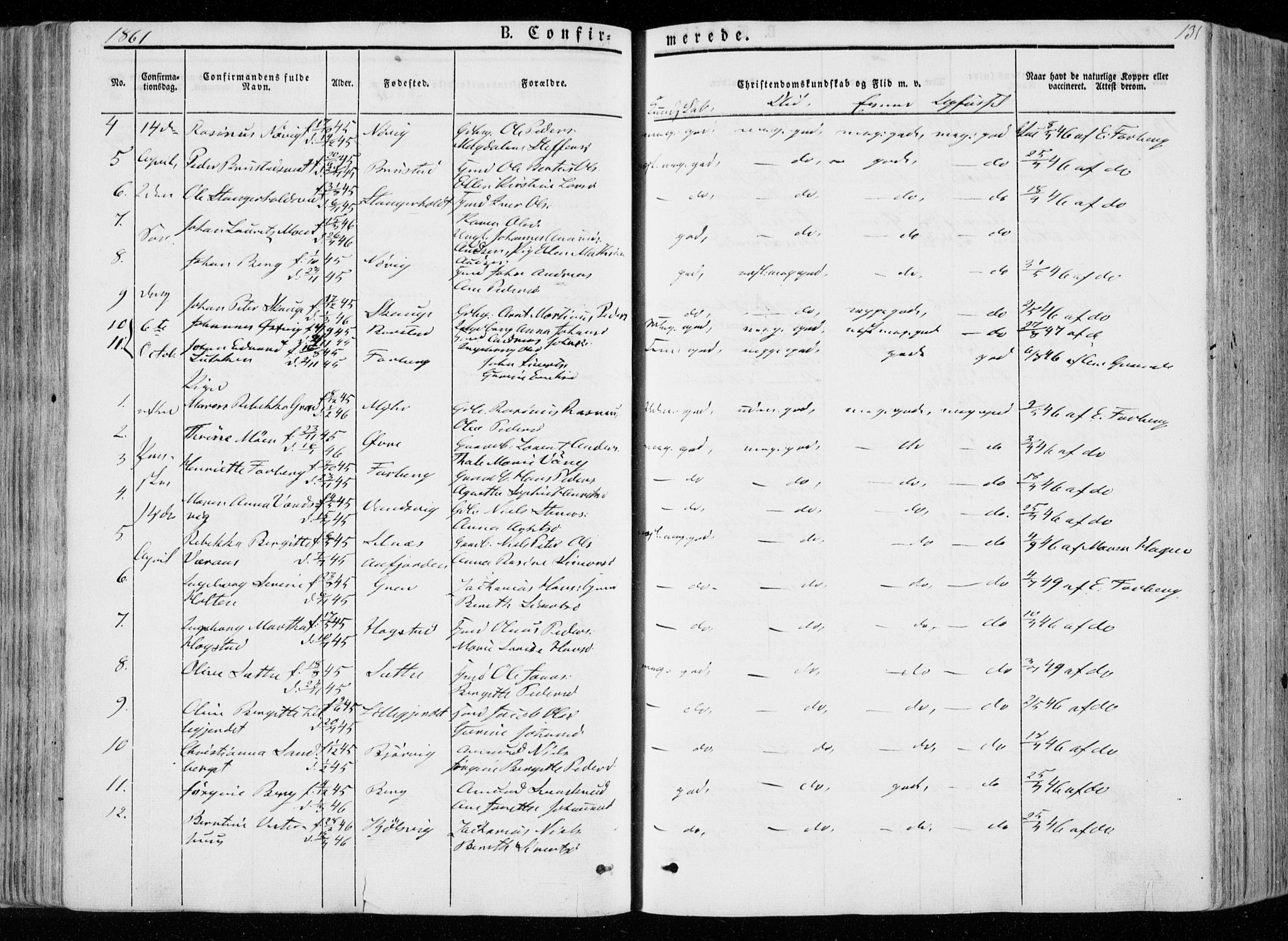 Ministerialprotokoller, klokkerbøker og fødselsregistre - Nord-Trøndelag, AV/SAT-A-1458/722/L0218: Parish register (official) no. 722A05, 1843-1868, p. 131