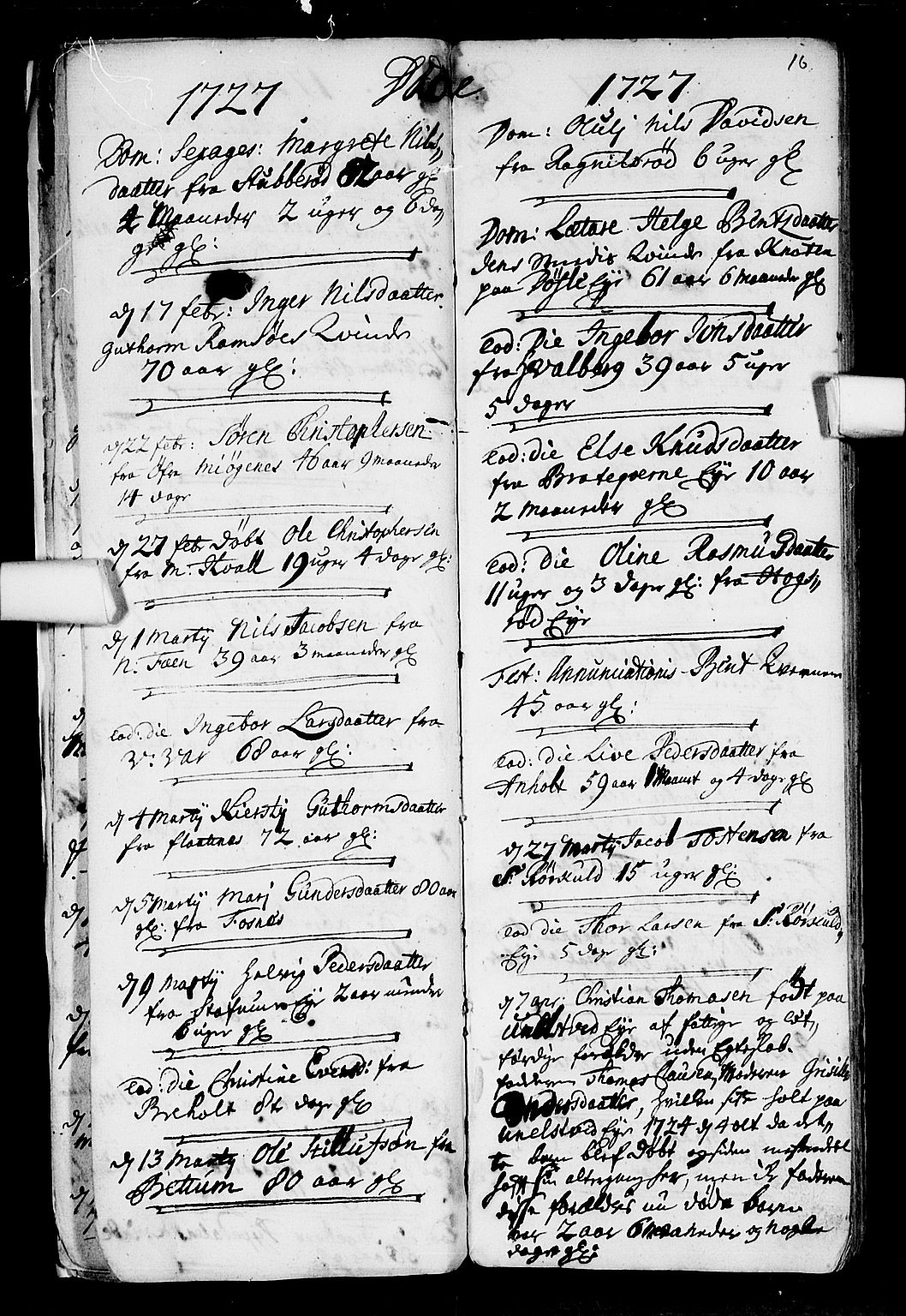 Stokke kirkebøker, AV/SAKO-A-320/F/Fa/L0001: Parish register (official) no. I 1, 1717-1733, p. 16