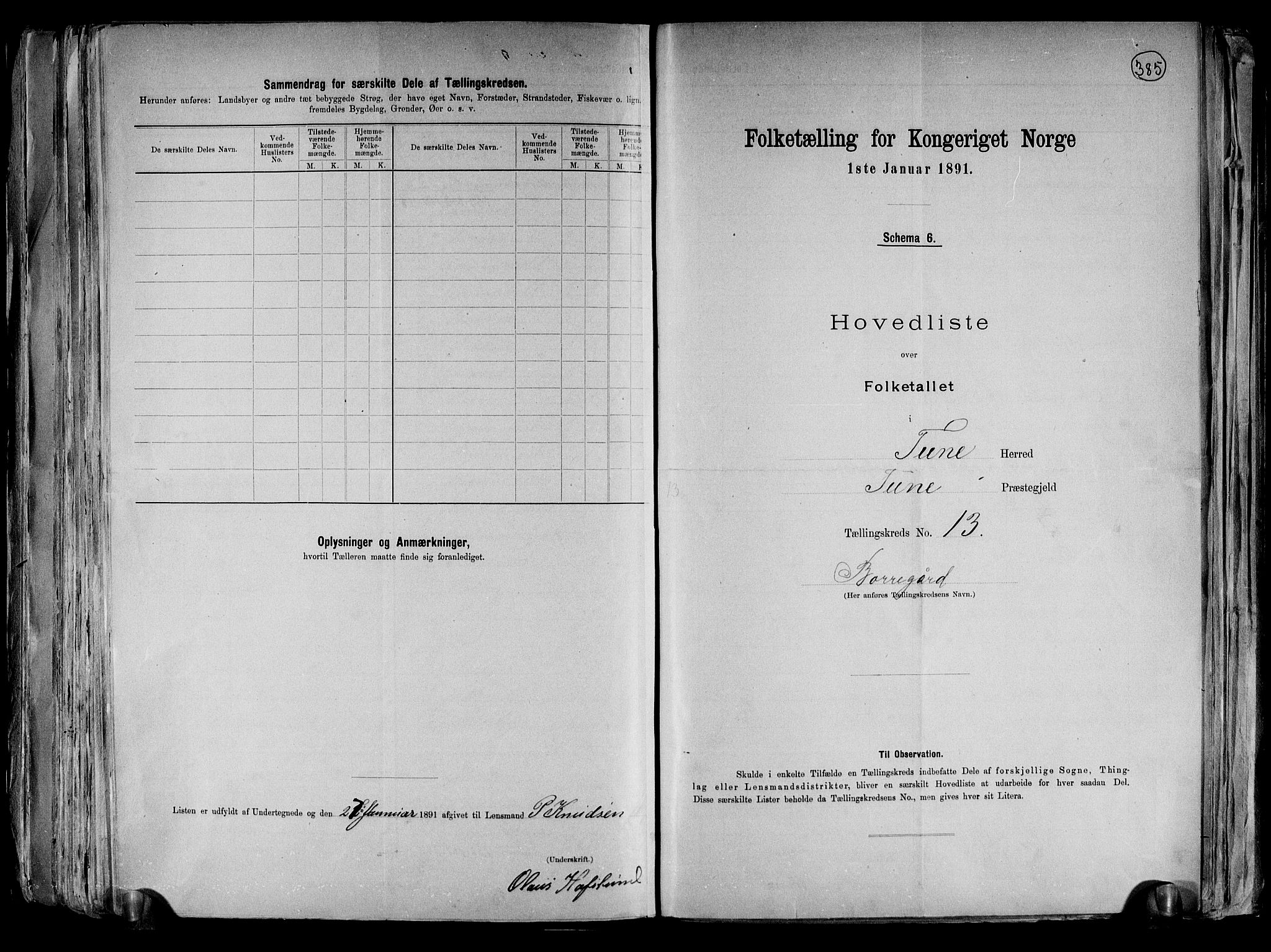 RA, 1891 census for 0130 Tune, 1891, p. 45
