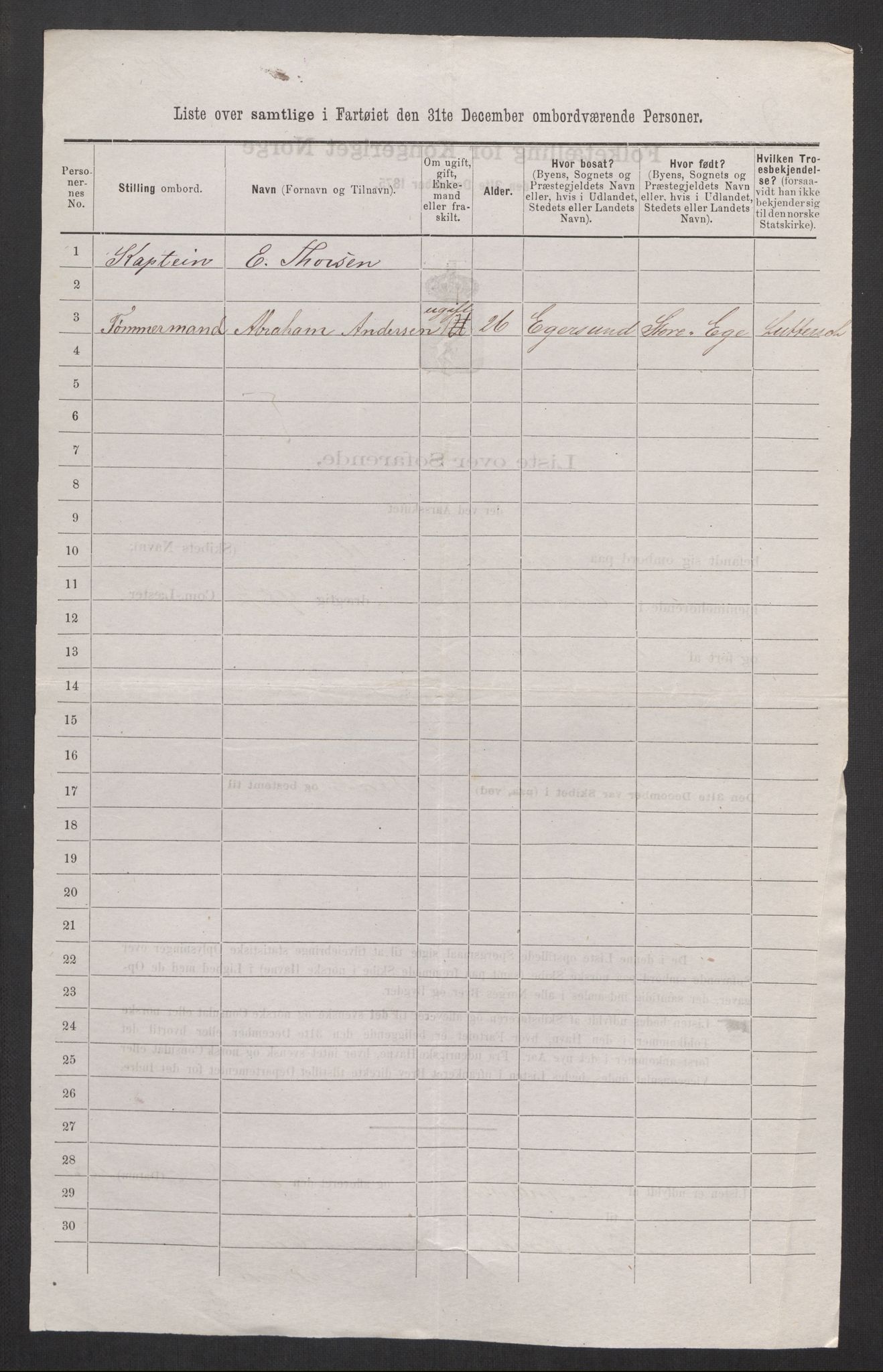 RA, 1875 census, lists of crew on ships: Ships in ports abroad, 1875, p. 411