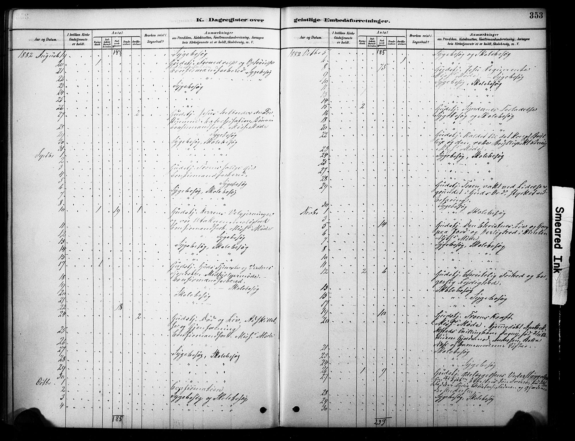 Strømm kirkebøker, AV/SAKO-A-322/F/Fb/L0001: Parish register (official) no. II 1, 1878-1899, p. 353