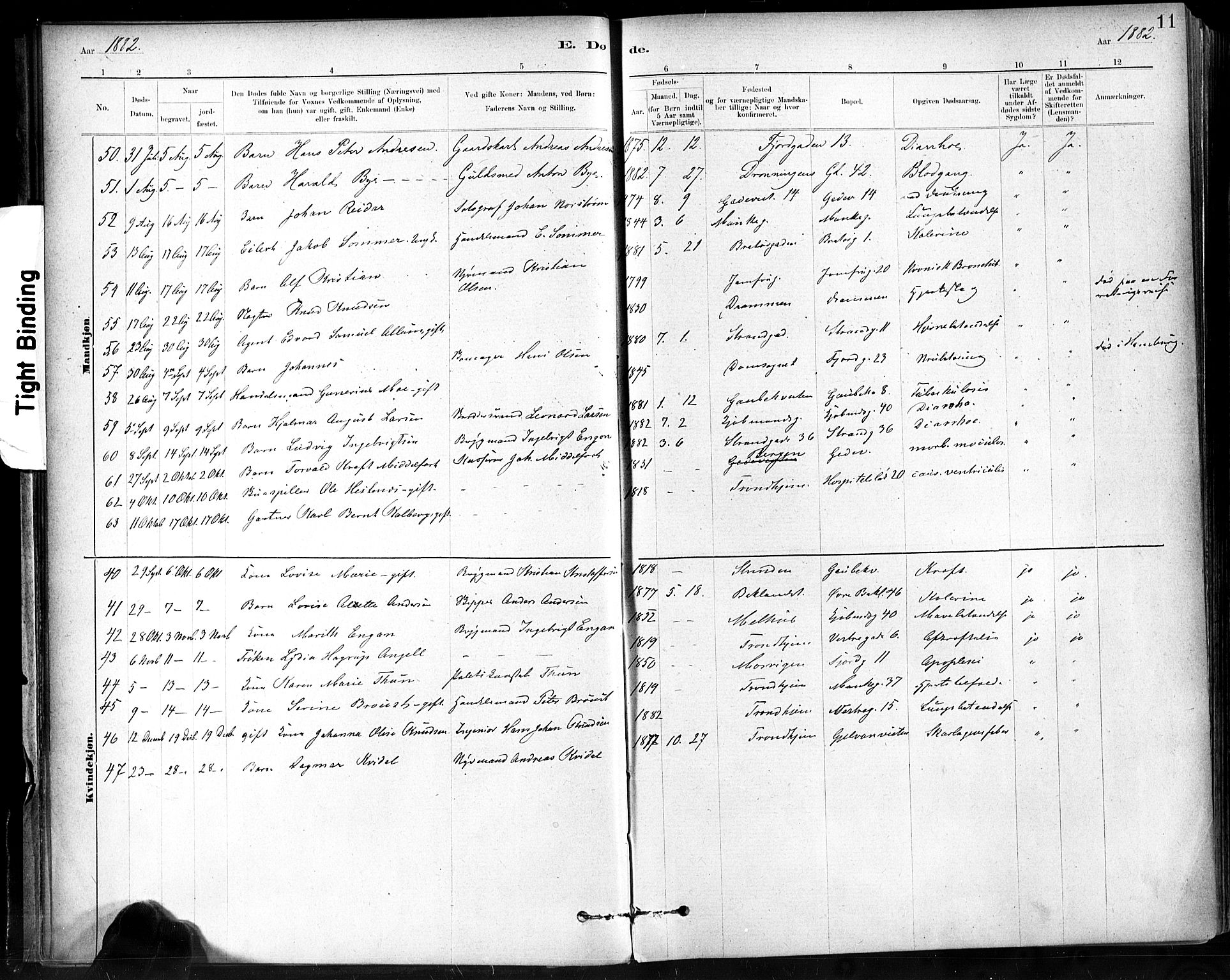 Ministerialprotokoller, klokkerbøker og fødselsregistre - Sør-Trøndelag, SAT/A-1456/602/L0120: Parish register (official) no. 602A18, 1880-1913, p. 11