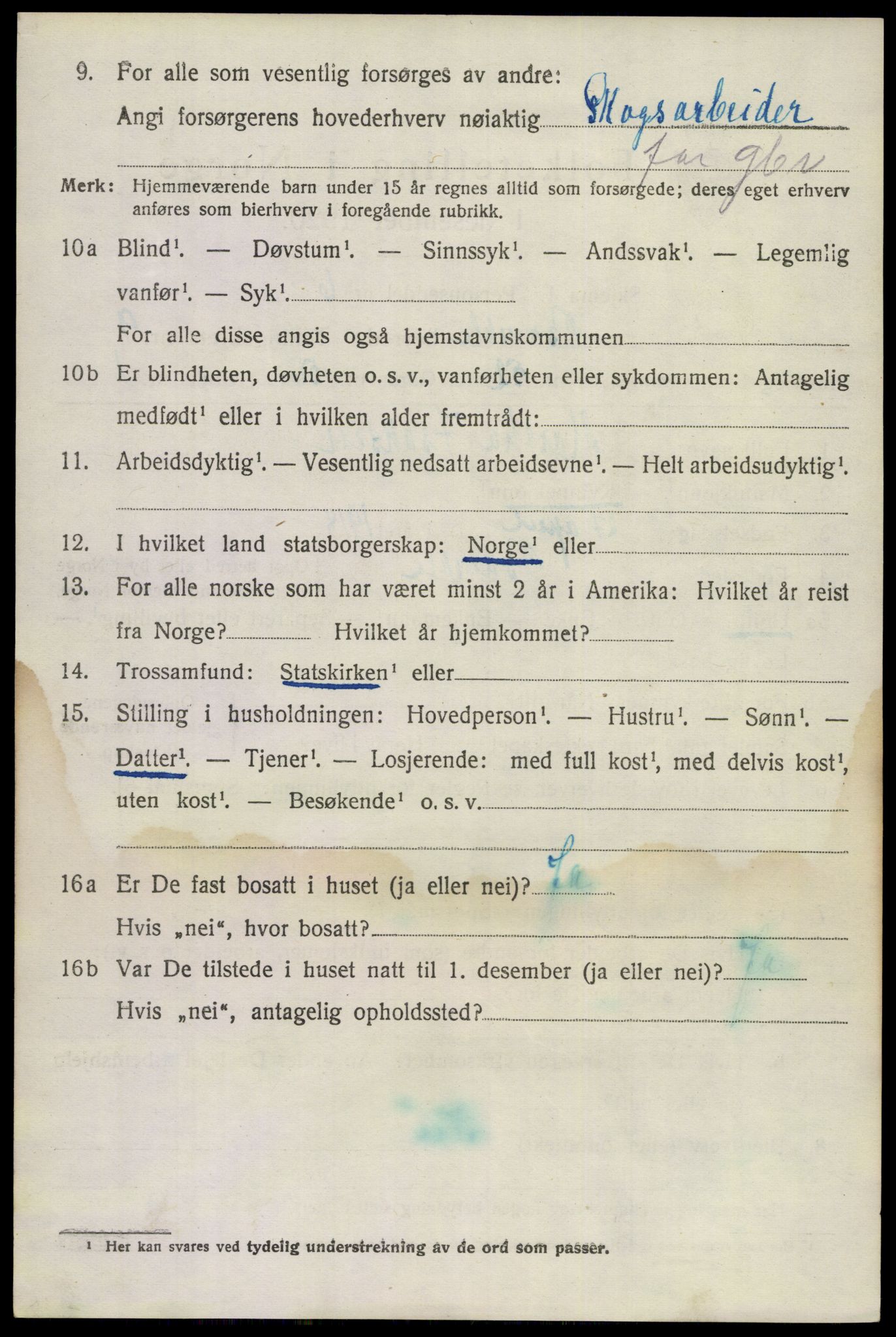 SAKO, 1920 census for Bamble, 1920, p. 8320