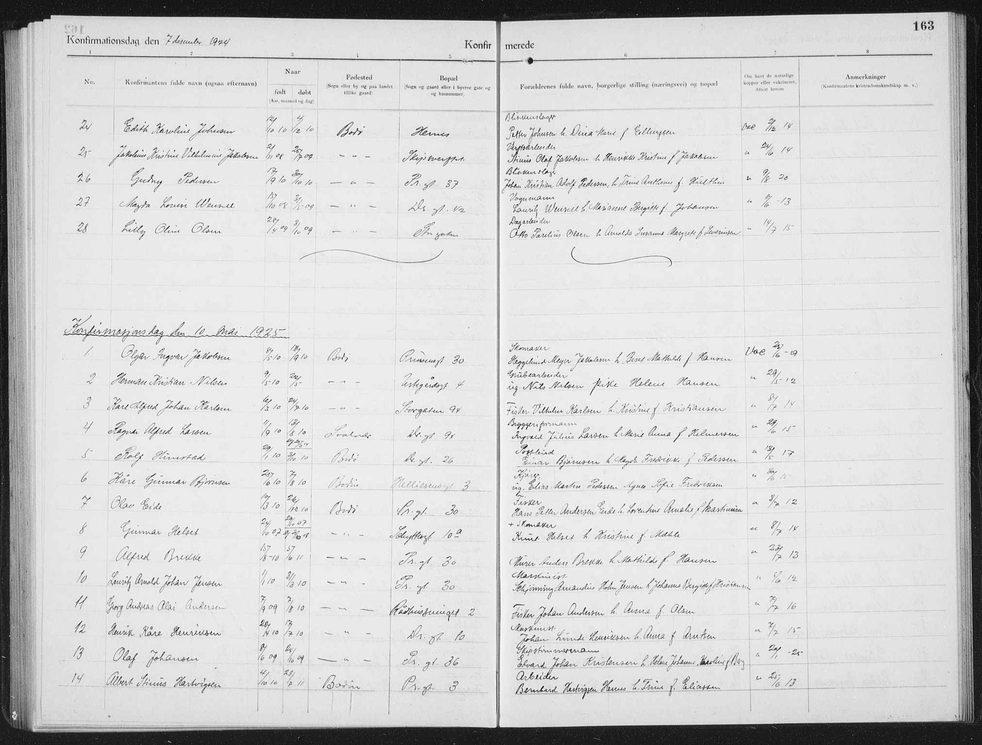 Ministerialprotokoller, klokkerbøker og fødselsregistre - Nordland, SAT/A-1459/801/L0037: Parish register (copy) no. 801C12, 1921-1937, p. 163