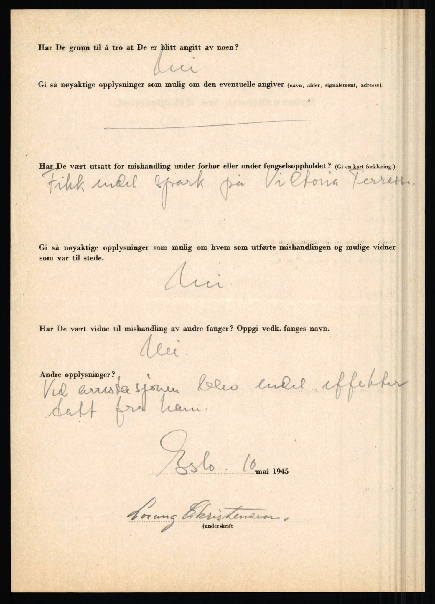 Rikspolitisjefen, AV/RA-S-1560/L/L0009: Karlsen, Aksel Emanuel - Kristiansen, Øivind Vetre, 1940-1945, p. 918