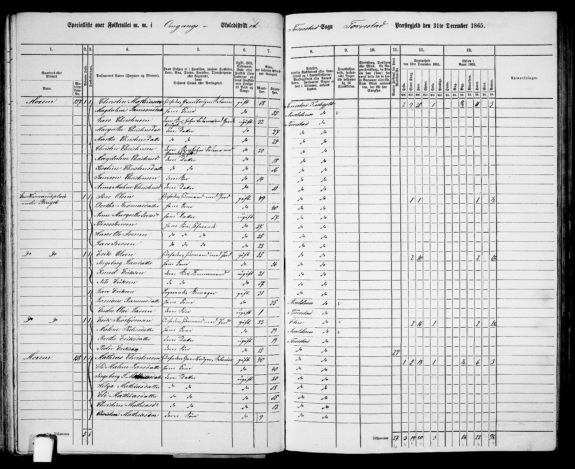 RA, 1865 census for Torvastad/Torvastad, Skåre og Utsira, 1865, p. 61