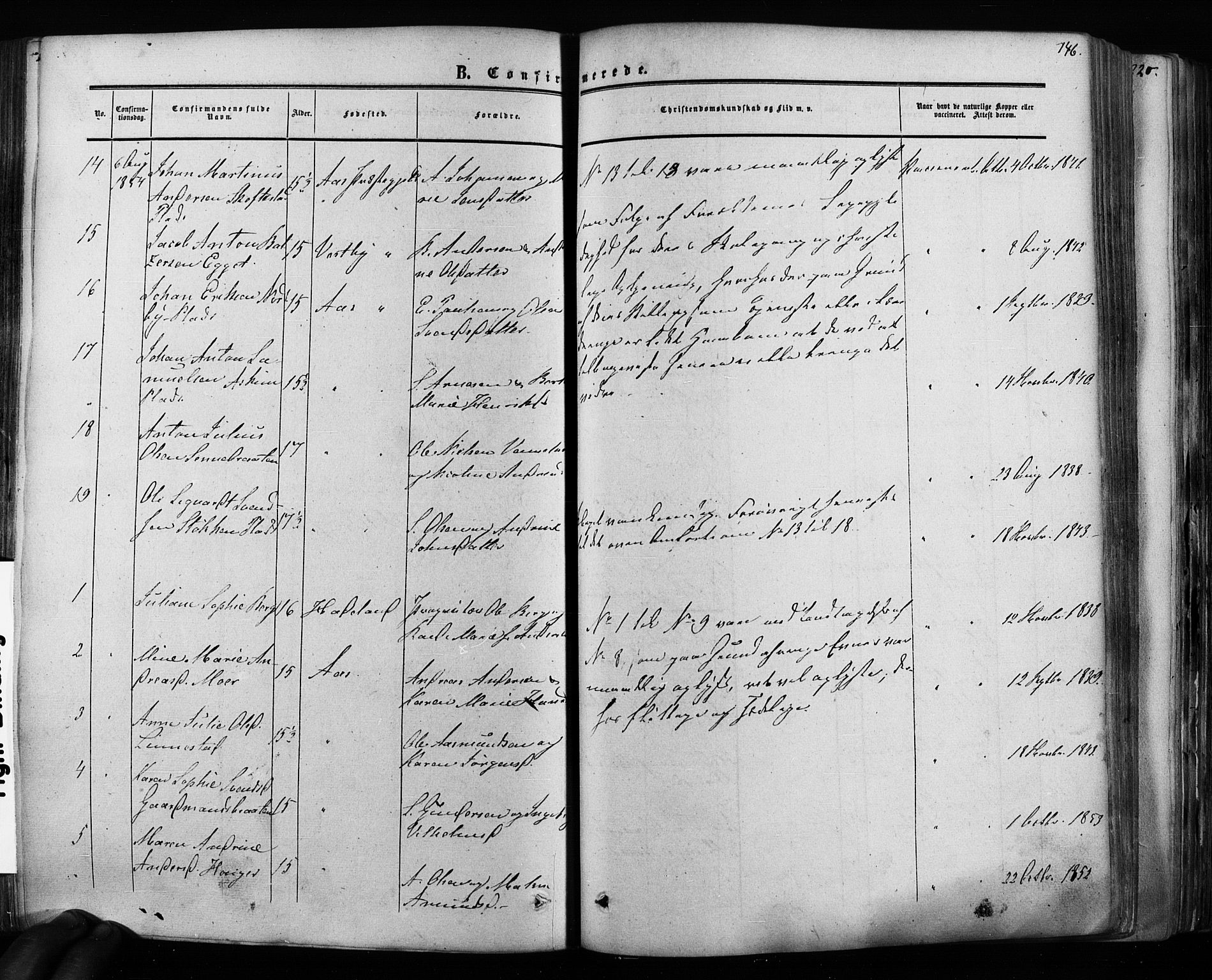Ås prestekontor Kirkebøker, SAO/A-10894/F/Fa/L0007: Parish register (official) no. I 7, 1854-1870, p. 146