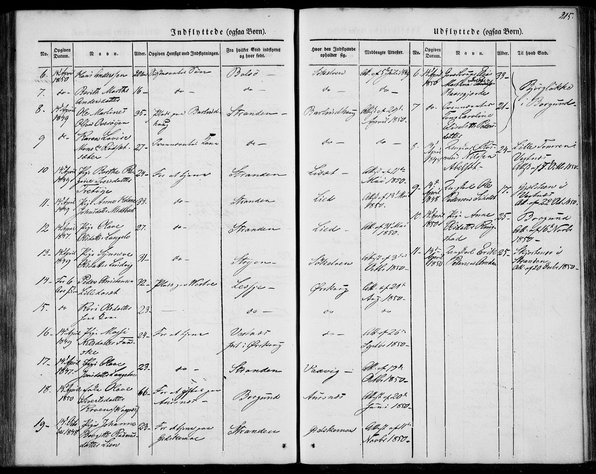 Ministerialprotokoller, klokkerbøker og fødselsregistre - Møre og Romsdal, AV/SAT-A-1454/522/L0312: Parish register (official) no. 522A07, 1843-1851, p. 215