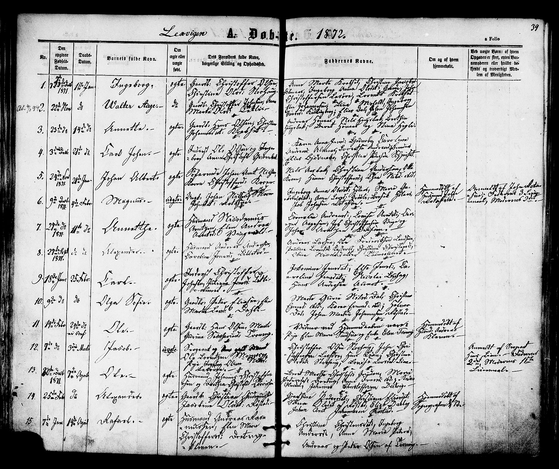 Ministerialprotokoller, klokkerbøker og fødselsregistre - Nord-Trøndelag, SAT/A-1458/701/L0009: Parish register (official) no. 701A09 /1, 1864-1882, p. 39