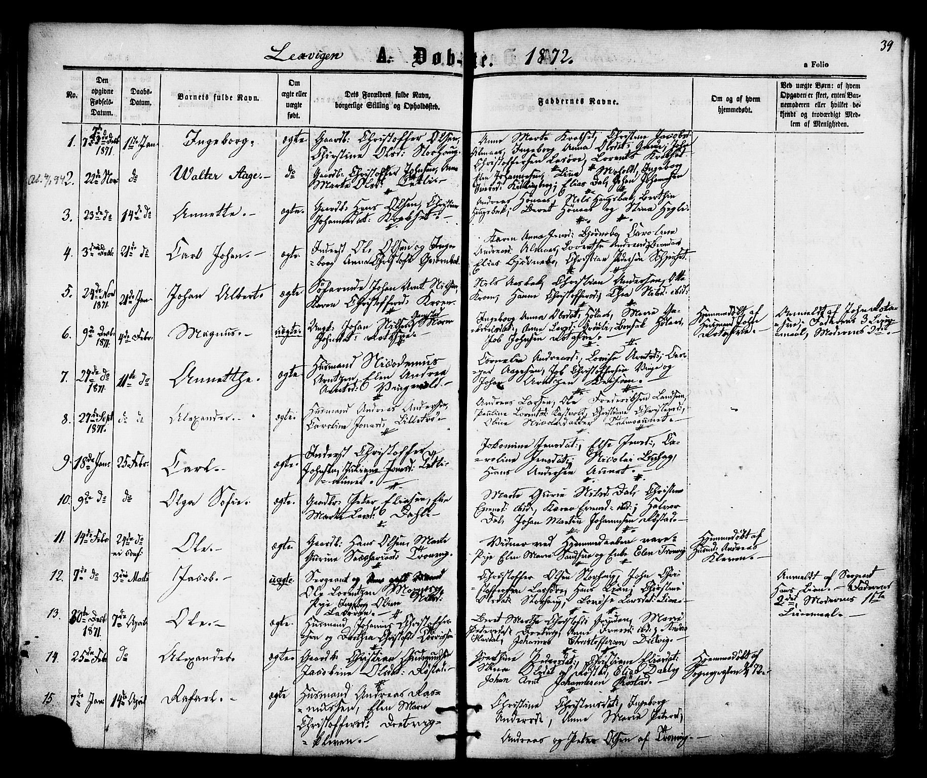 Ministerialprotokoller, klokkerbøker og fødselsregistre - Nord-Trøndelag, AV/SAT-A-1458/701/L0009: Parish register (official) no. 701A09 /1, 1864-1882, p. 39