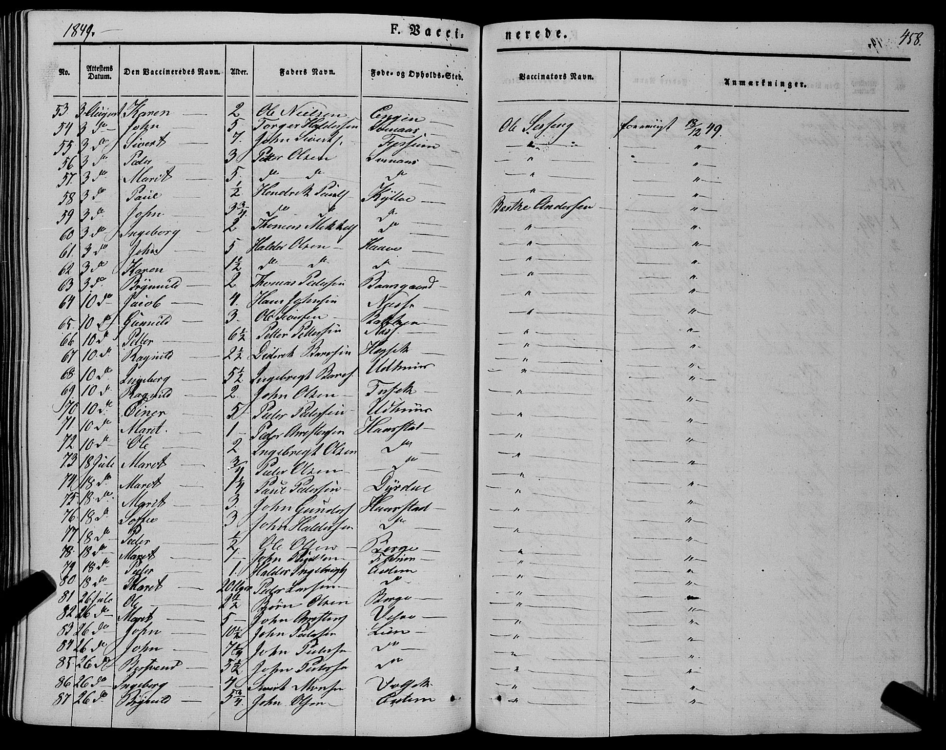 Ministerialprotokoller, klokkerbøker og fødselsregistre - Sør-Trøndelag, SAT/A-1456/695/L1145: Parish register (official) no. 695A06 /1, 1843-1859, p. 458