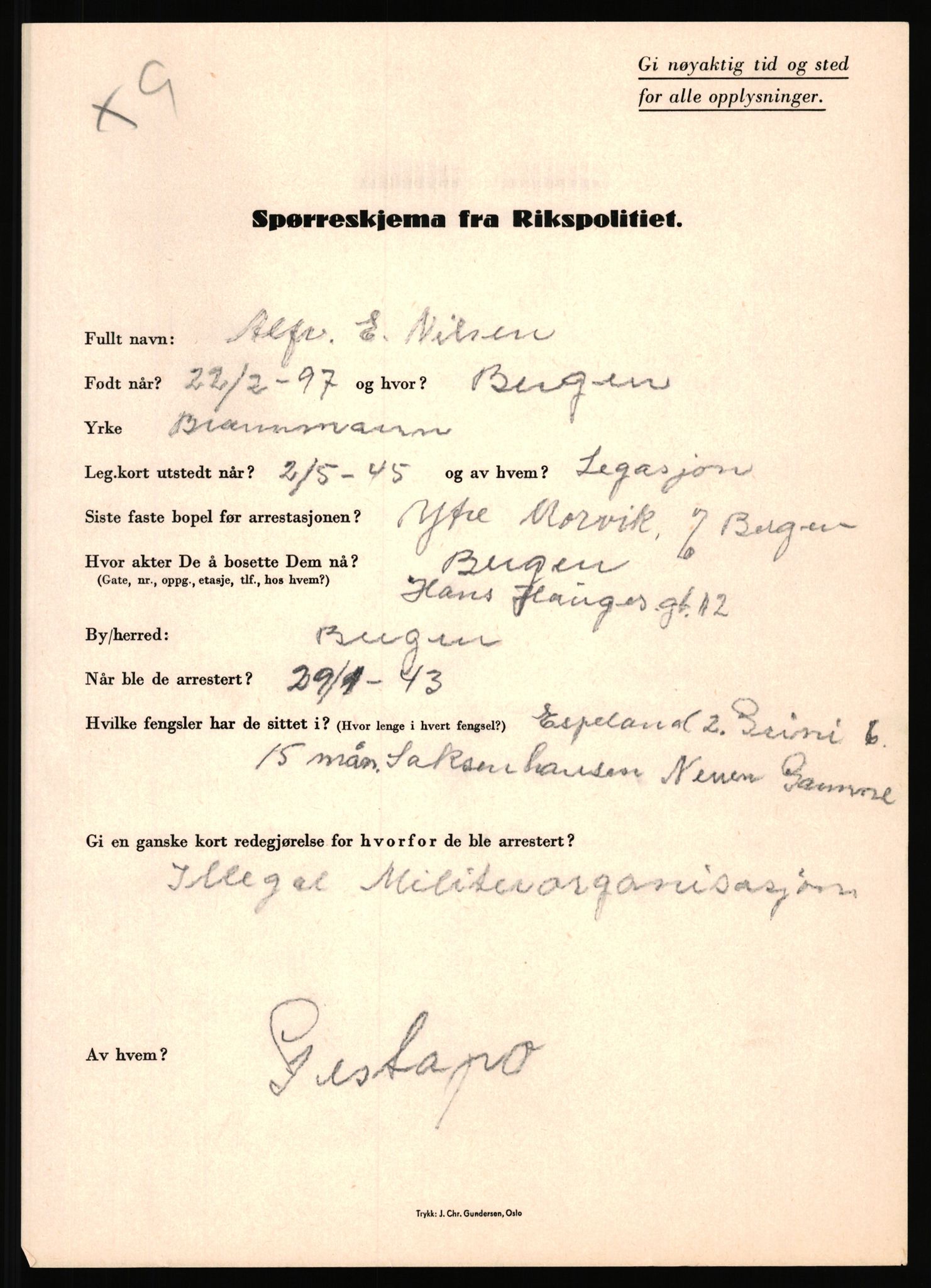 Rikspolitisjefen, AV/RA-S-1560/L/L0012: Mogensen, Øivind - Noraas, Lars, 1940-1945, p. 522