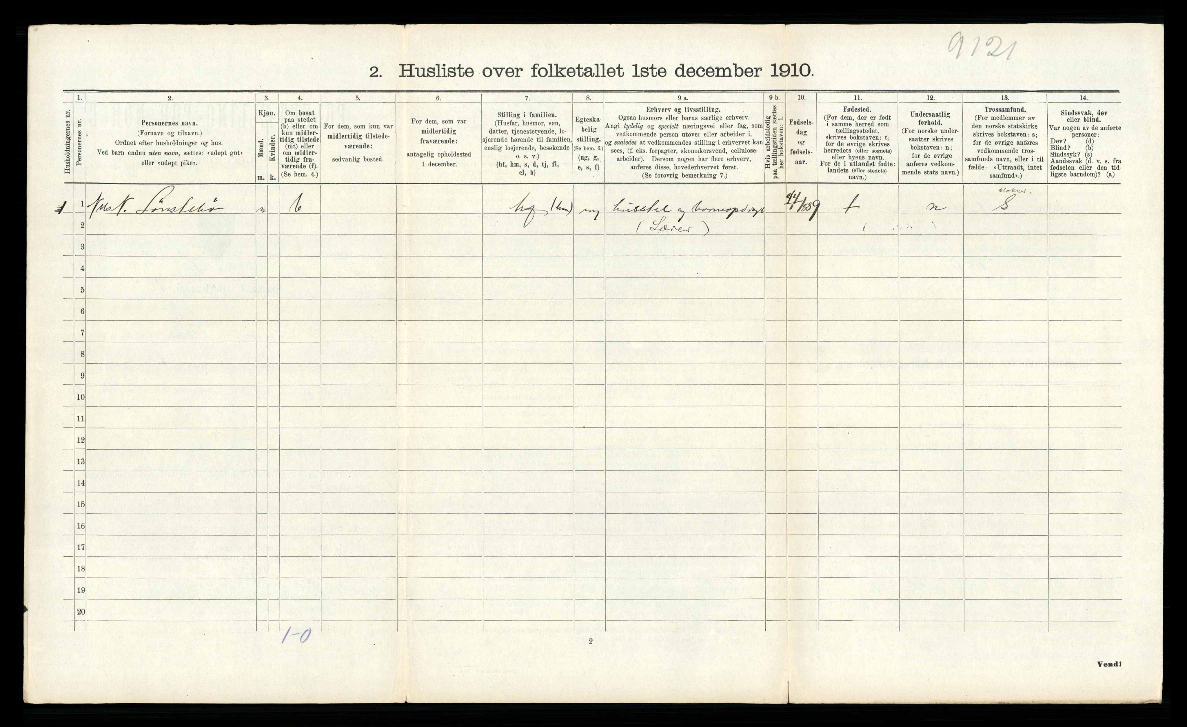 RA, 1910 census for Tinn, 1910, p. 326