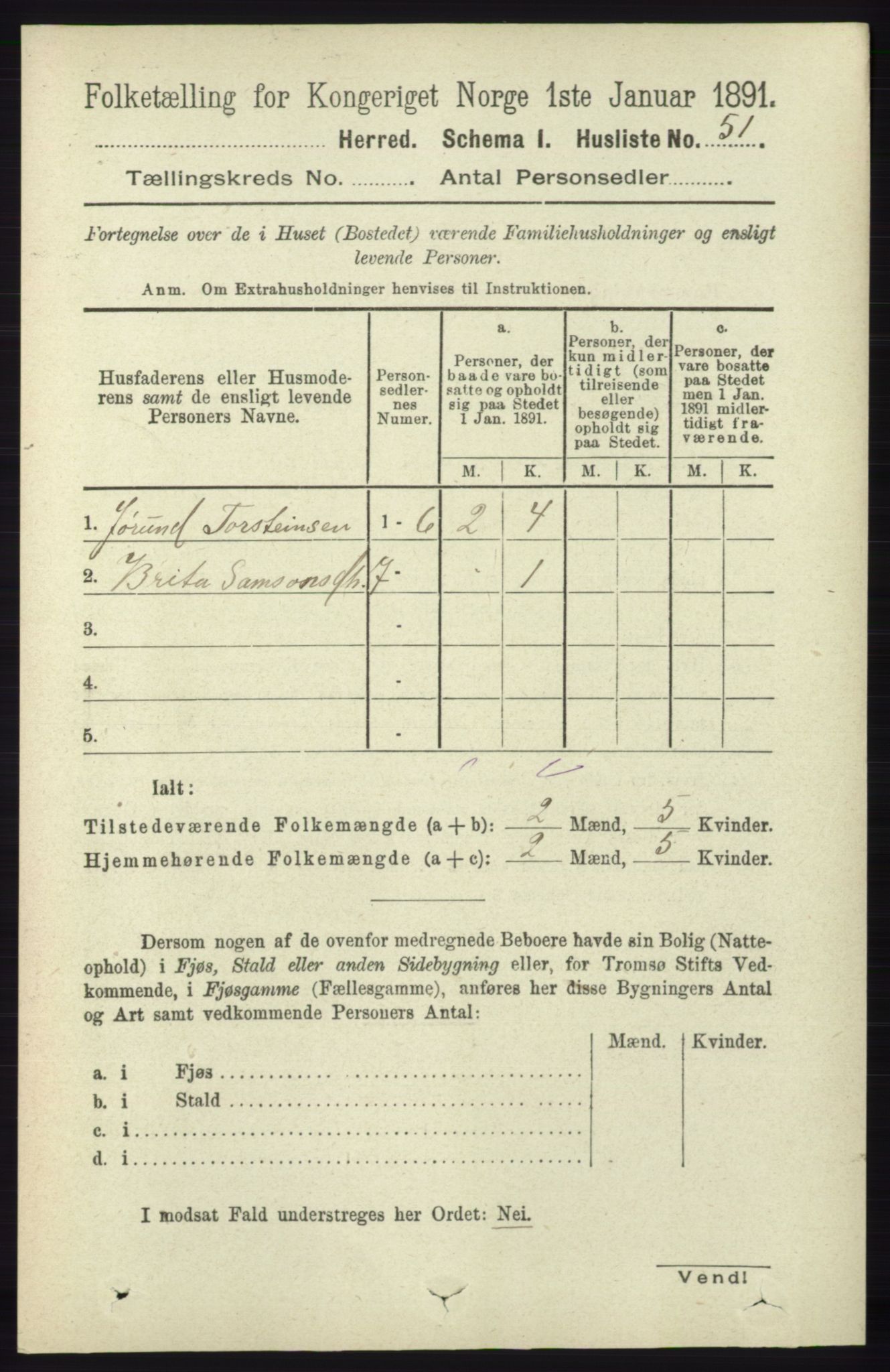 RA, 1891 census for 1238 Vikør, 1891, p. 743