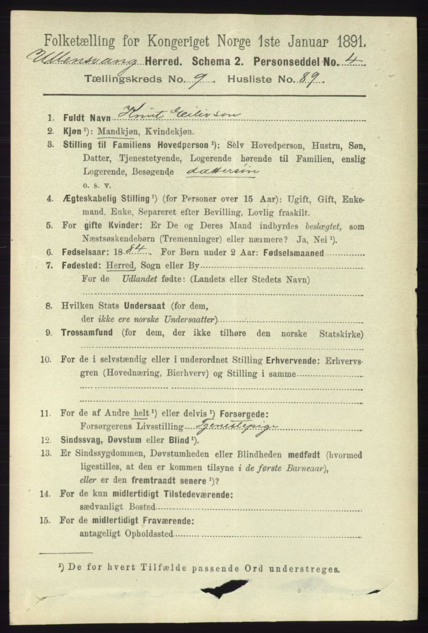 RA, 1891 census for 1230 Ullensvang, 1891, p. 3680