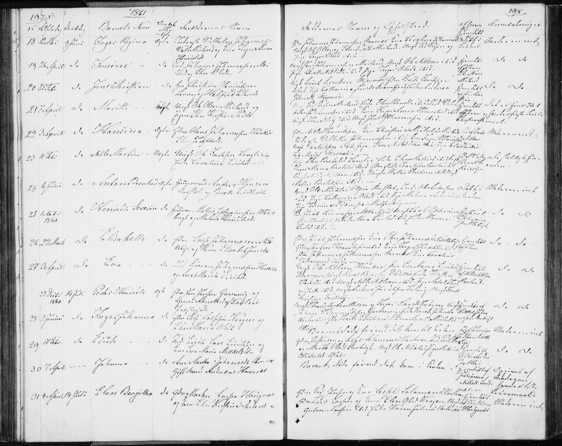 Skjervøy sokneprestkontor, SATØ/S-1300/H/Ha/Hab/L0003klokker: Parish register (copy) no. 3, 1849-1861, p. 197-198
