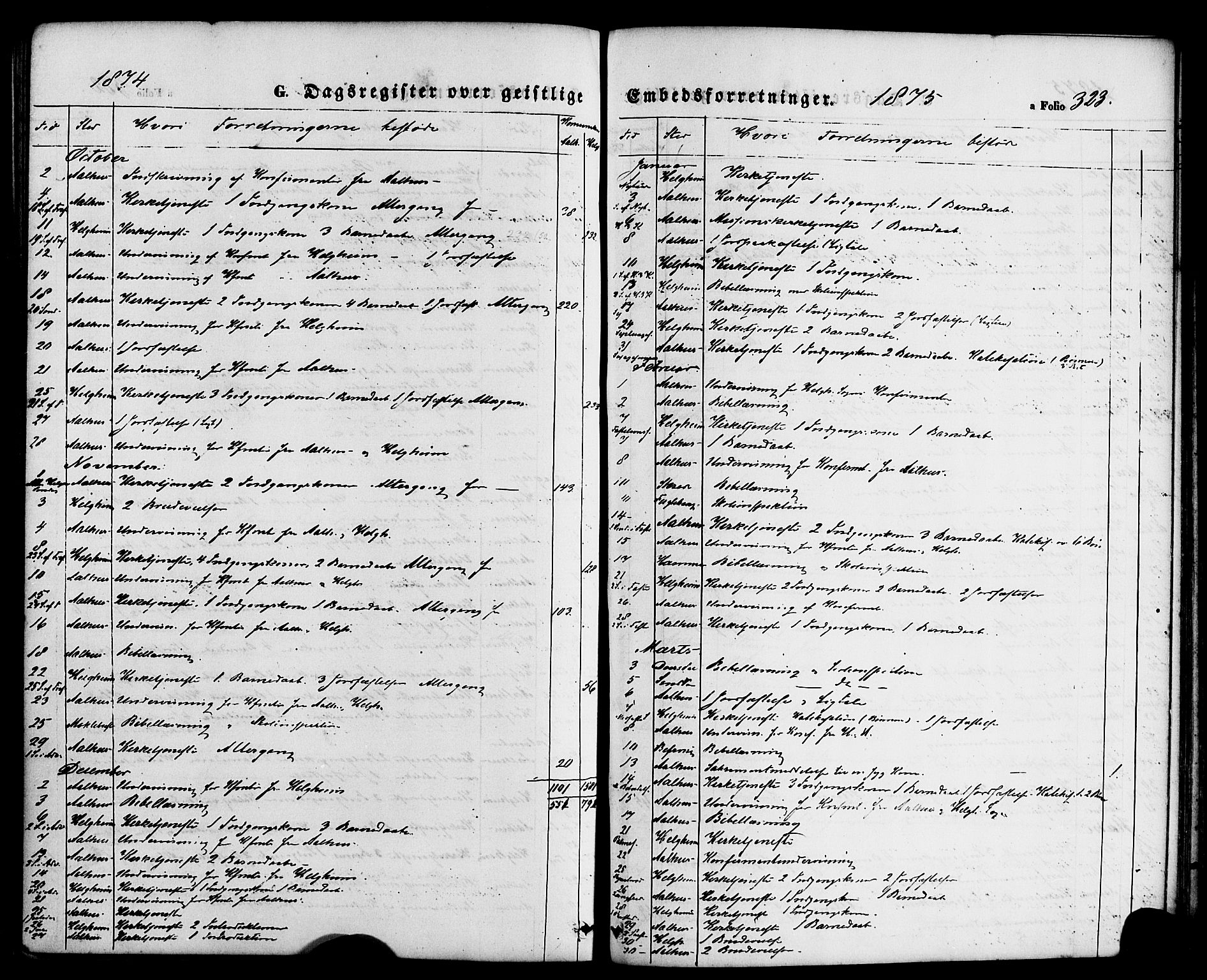 Jølster sokneprestembete, SAB/A-80701/H/Haa/Haaa/L0011: Parish register (official) no. A 11, 1866-1881, p. 323
