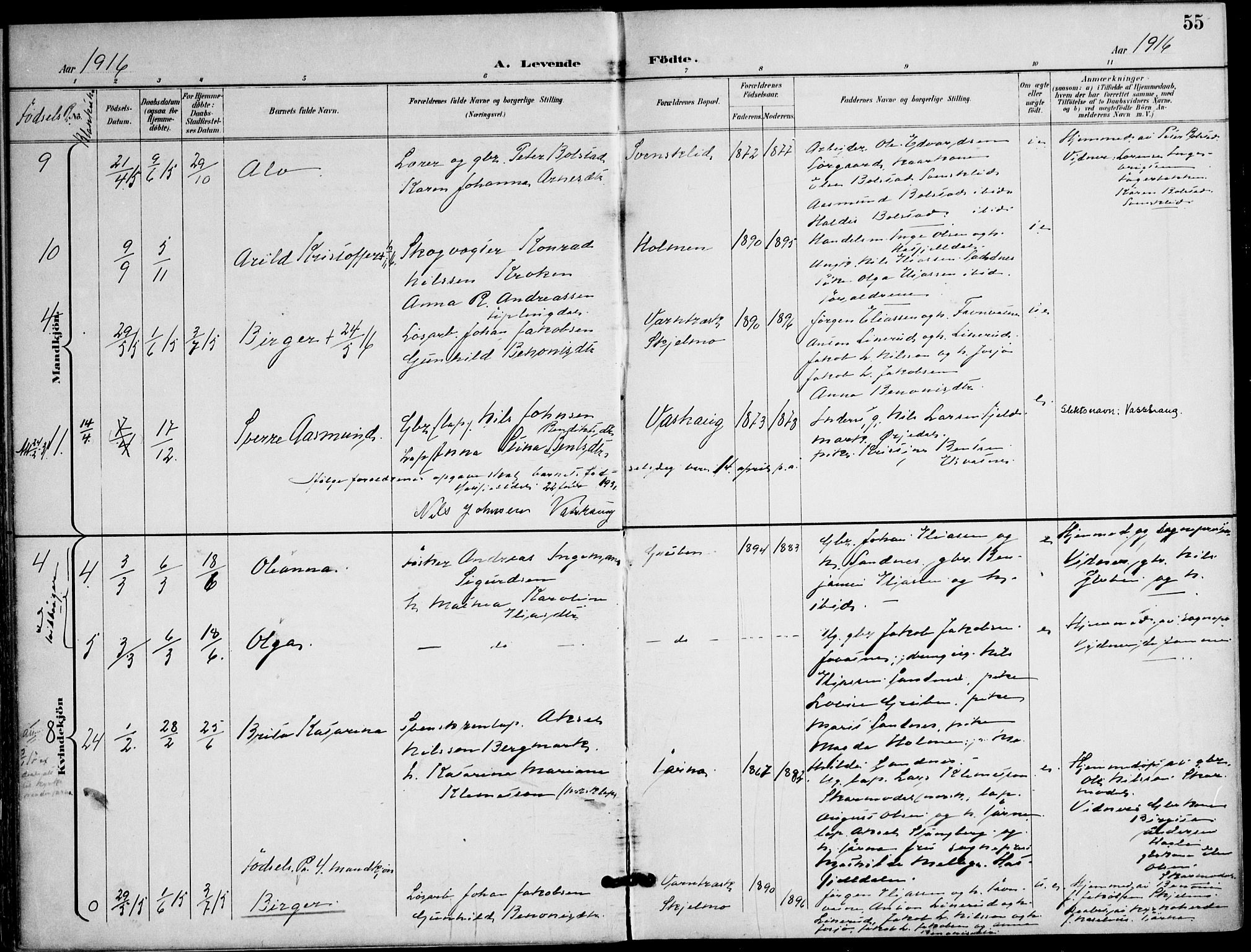 Ministerialprotokoller, klokkerbøker og fødselsregistre - Nordland, AV/SAT-A-1459/823/L0326: Parish register (official) no. 823A03, 1899-1919, p. 55