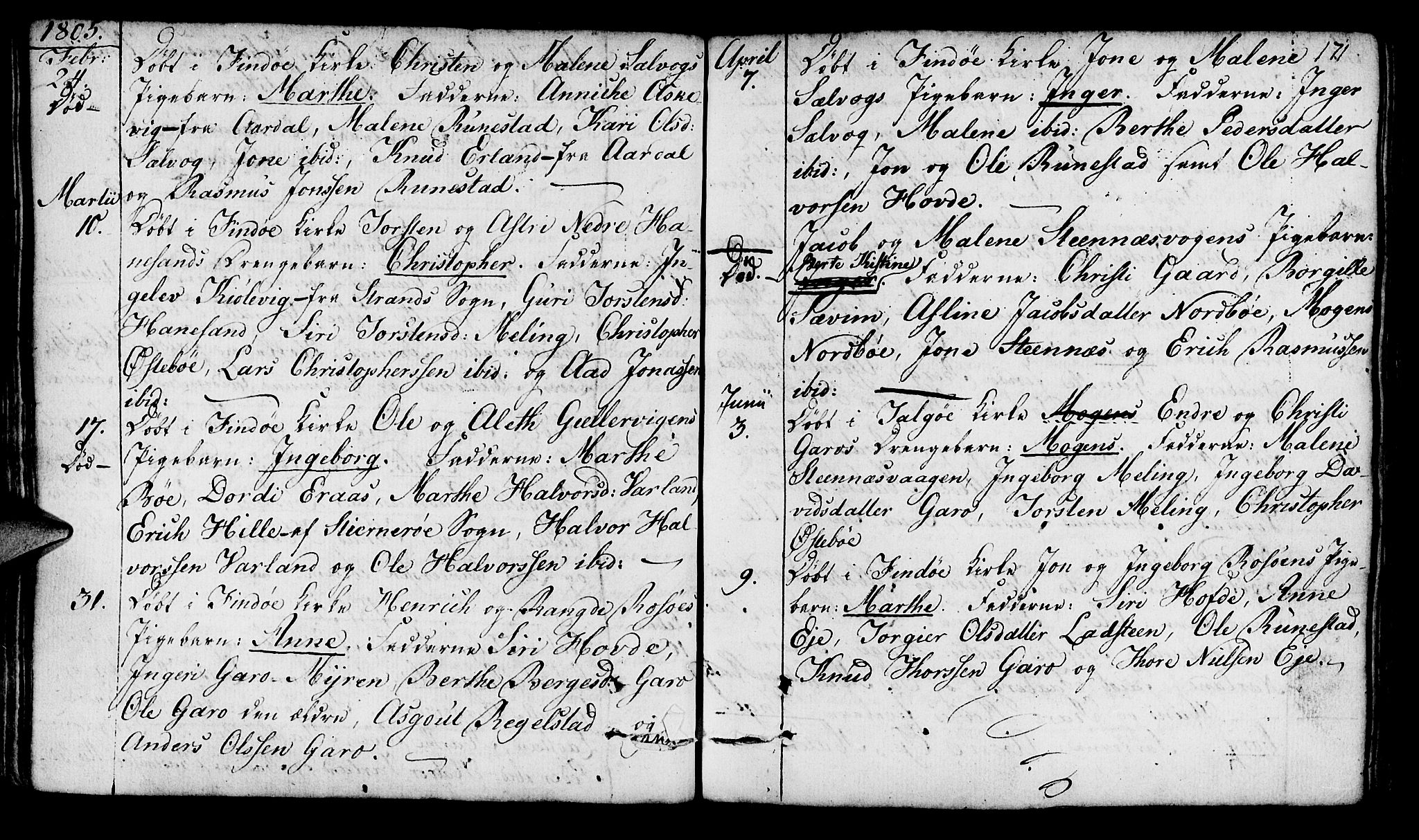 Finnøy sokneprestkontor, SAST/A-101825/H/Ha/Haa/L0005: Parish register (official) no. A 5, 1773-1816, p. 171