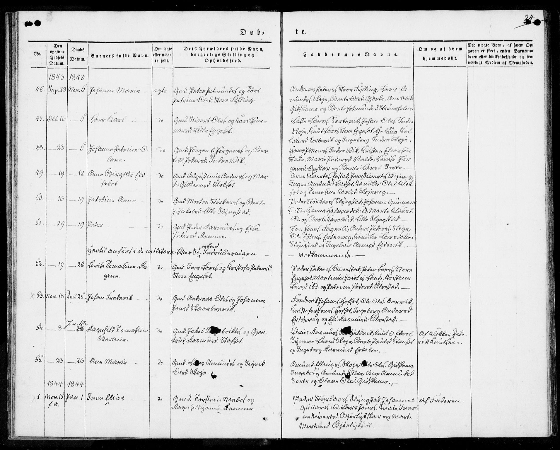 Ministerialprotokoller, klokkerbøker og fødselsregistre - Møre og Romsdal, AV/SAT-A-1454/524/L0352: Parish register (official) no. 524A04, 1838-1847, p. 24