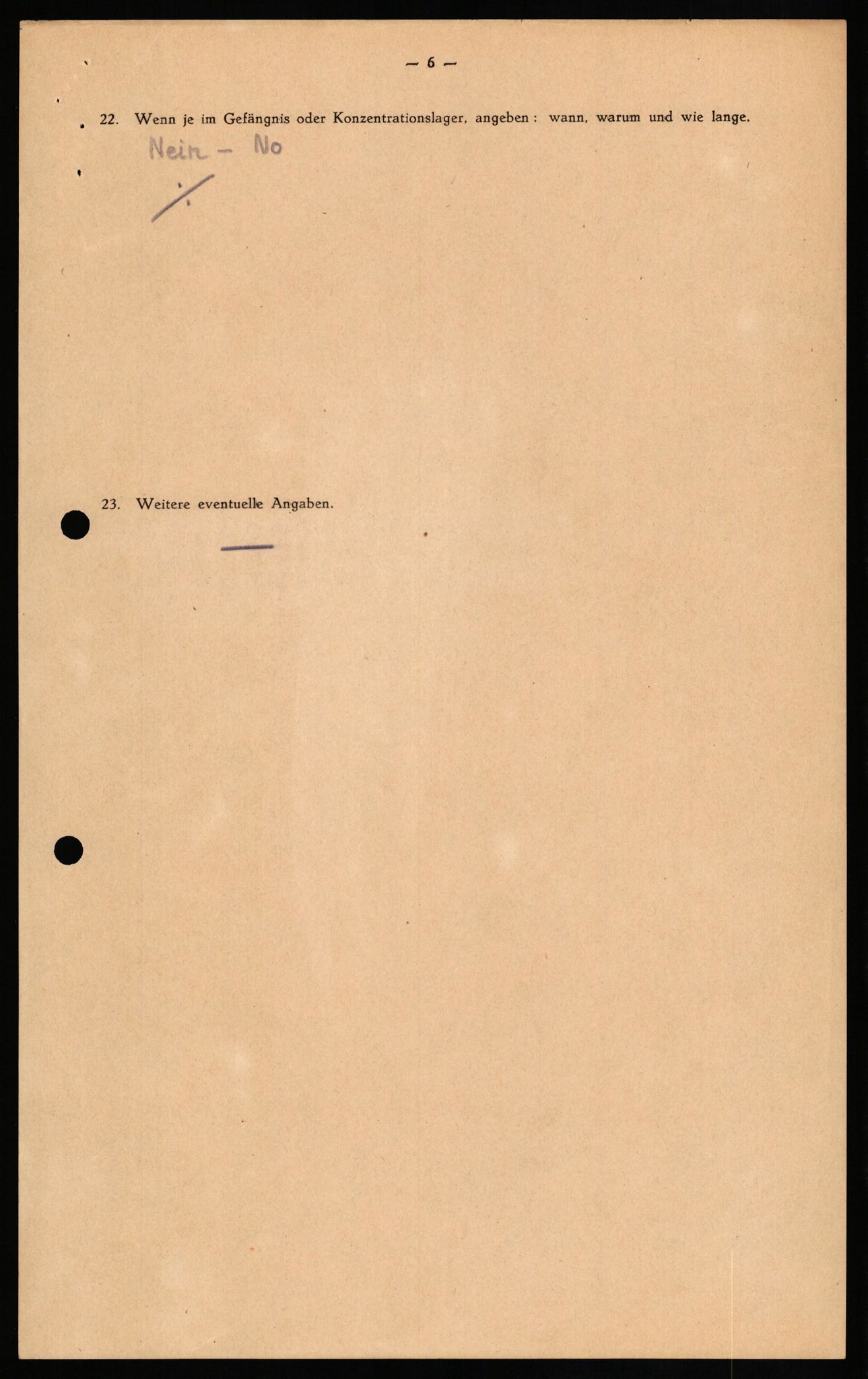 Forsvaret, Forsvarets overkommando II, RA/RAFA-3915/D/Db/L0022: CI Questionaires. Tyske okkupasjonsstyrker i Norge. Tyskere., 1945-1946, p. 88