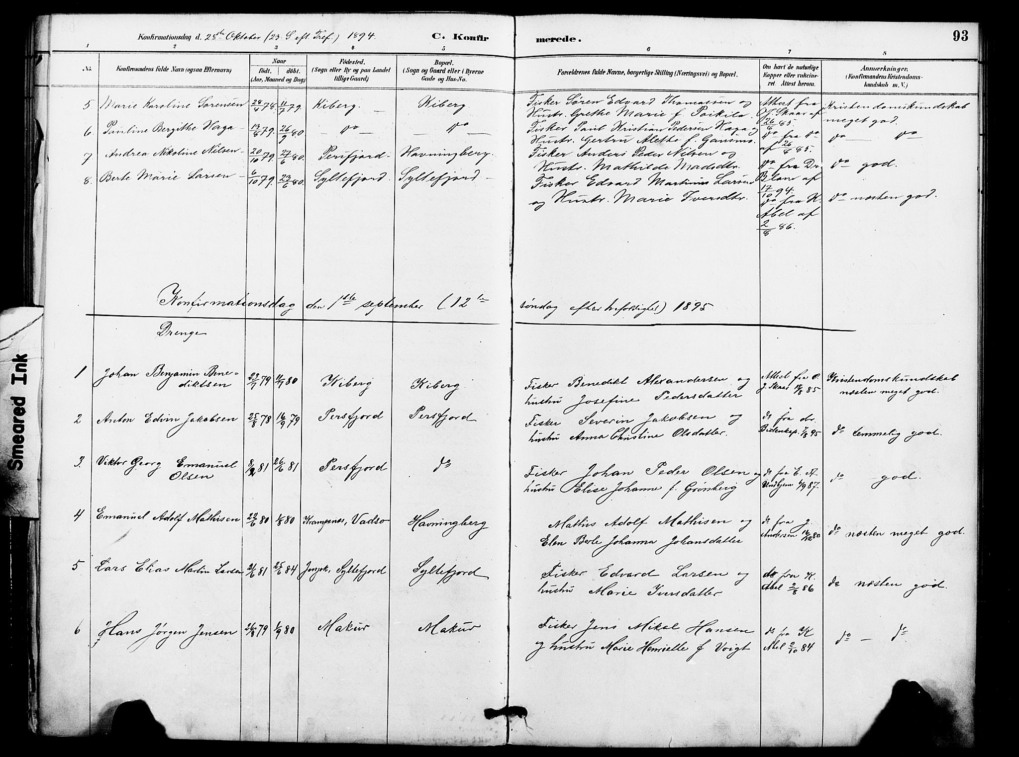 Vardø sokneprestkontor, AV/SATØ-S-1332/H/Ha/L0009kirke: Parish register (official) no. 9, 1887-1898, p. 93