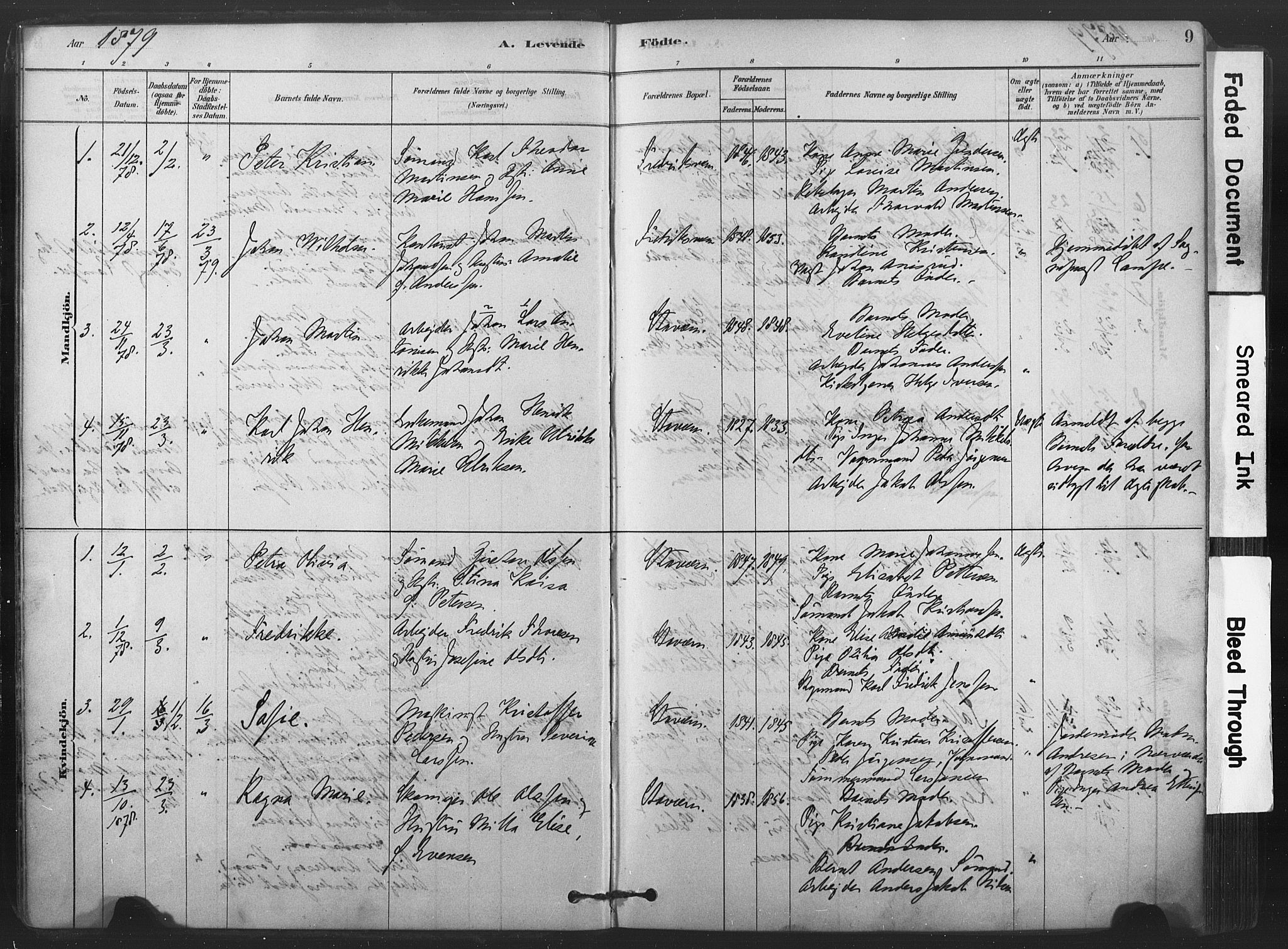 Stavern kirkebøker, AV/SAKO-A-318/F/Fa/L0008: Parish register (official) no. 8, 1878-1905, p. 9