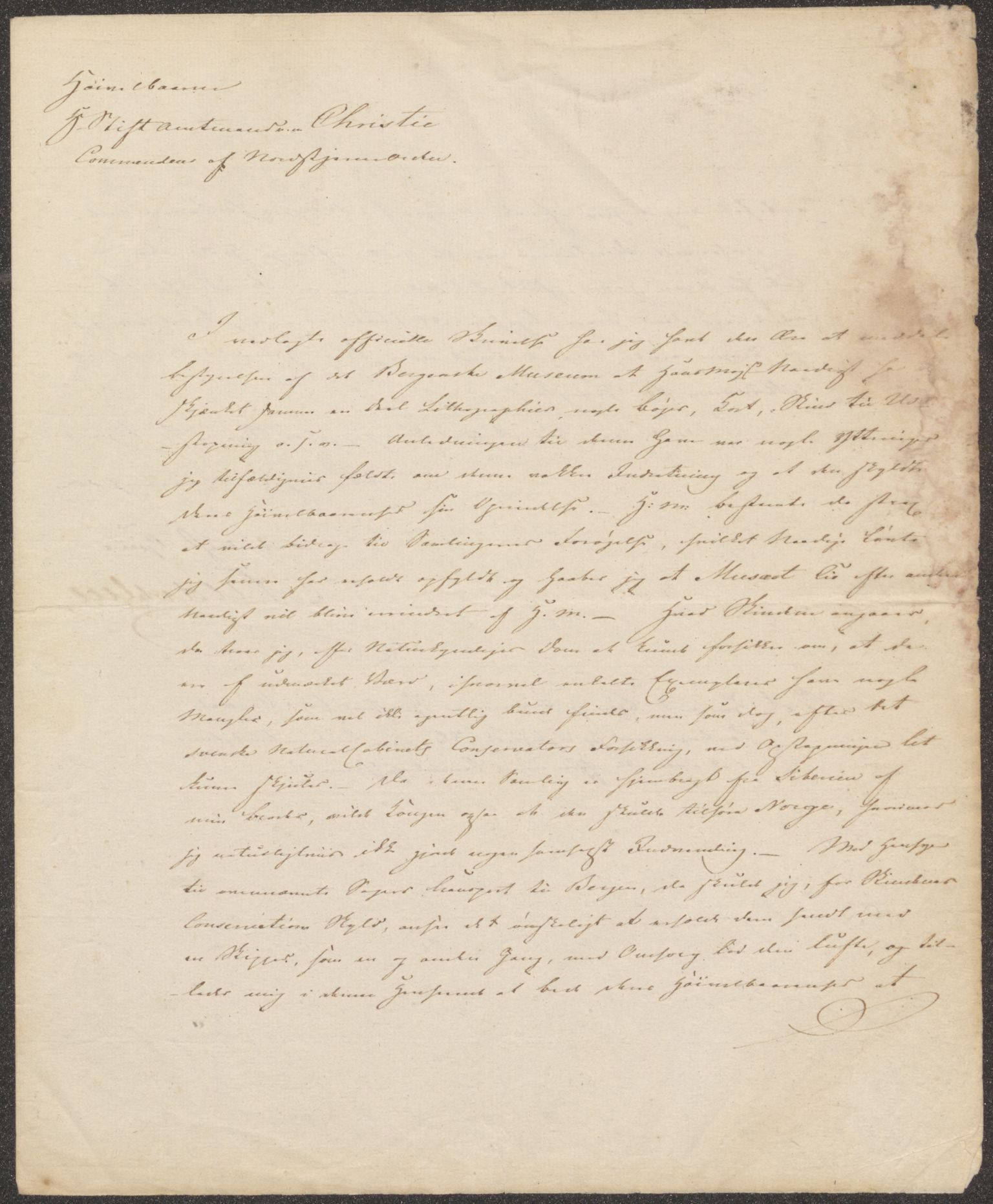 Bergens Museum, UMB/A007/D/Da/L0005/0004: Innkommende brev 1831 - 1832 / Innkommende brev 1832, 1832
